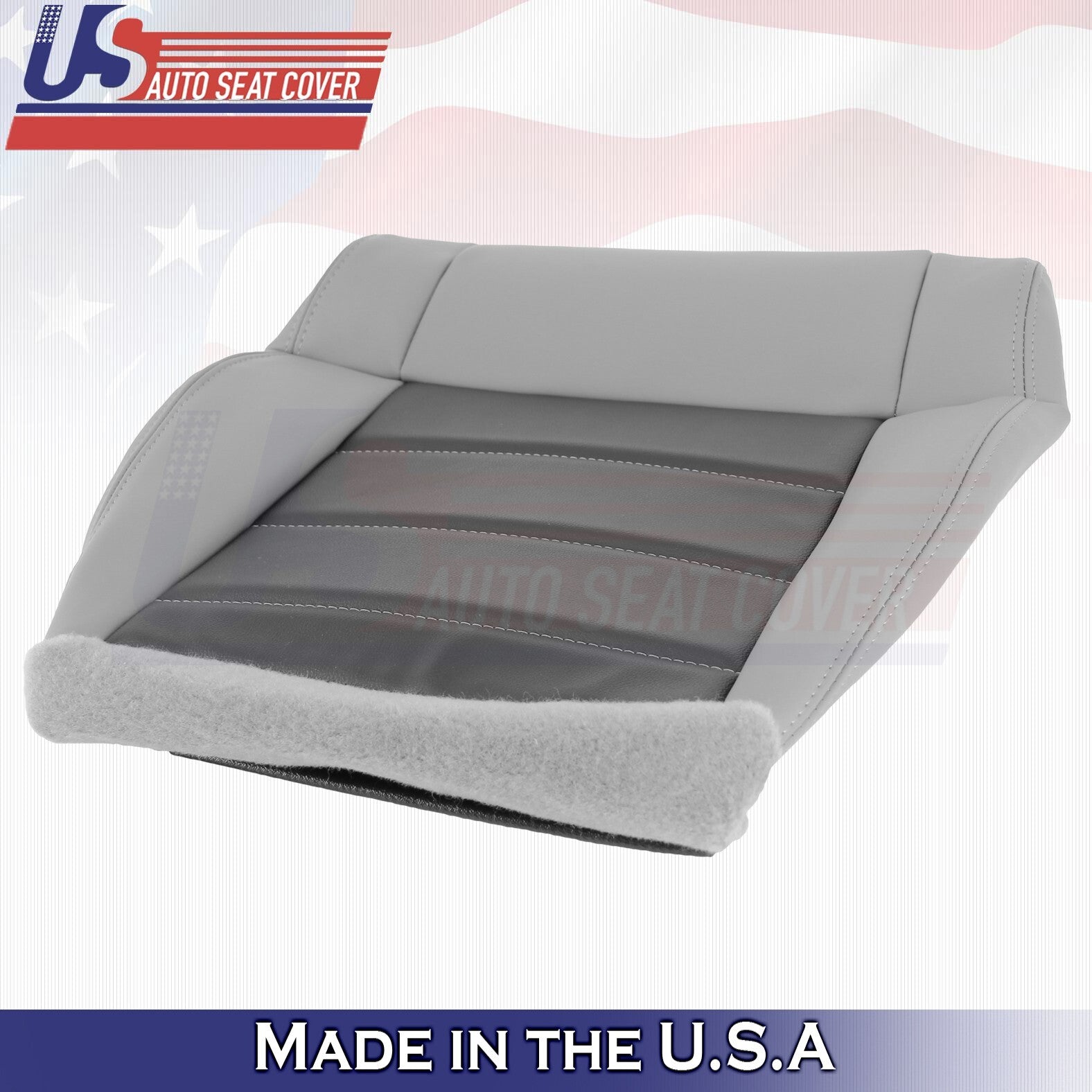 2010 For Jeep Wrangler Front Driver Bottom Synthetic Leather Seat Cover Gray