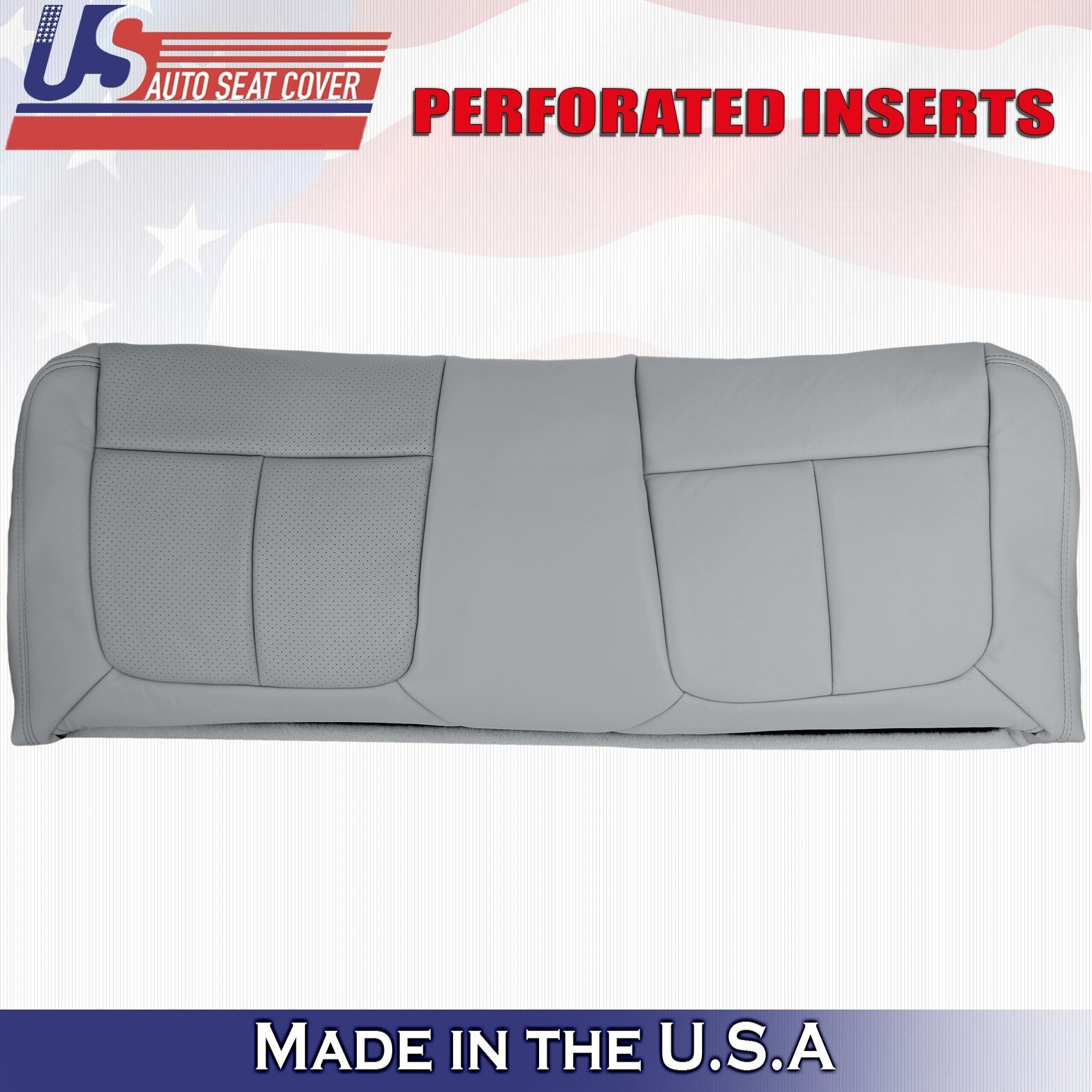 2014 2015 2016 For Ford F450 F550 2nd Row Driver Bottom Leather Seat Cover Gray