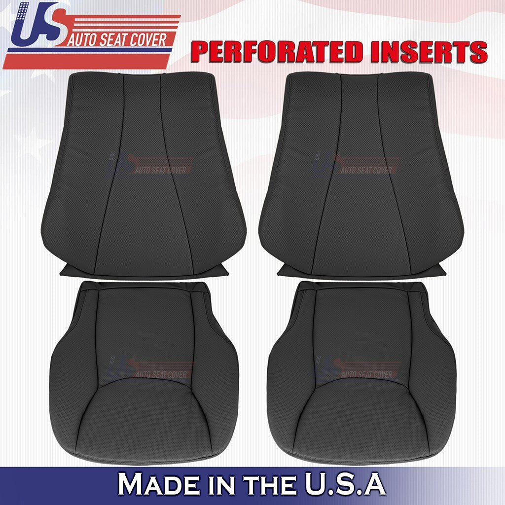 2000 to 2006 For Mercedes Benz S430 Front Set Bottoms &Tops Leather Cover Black