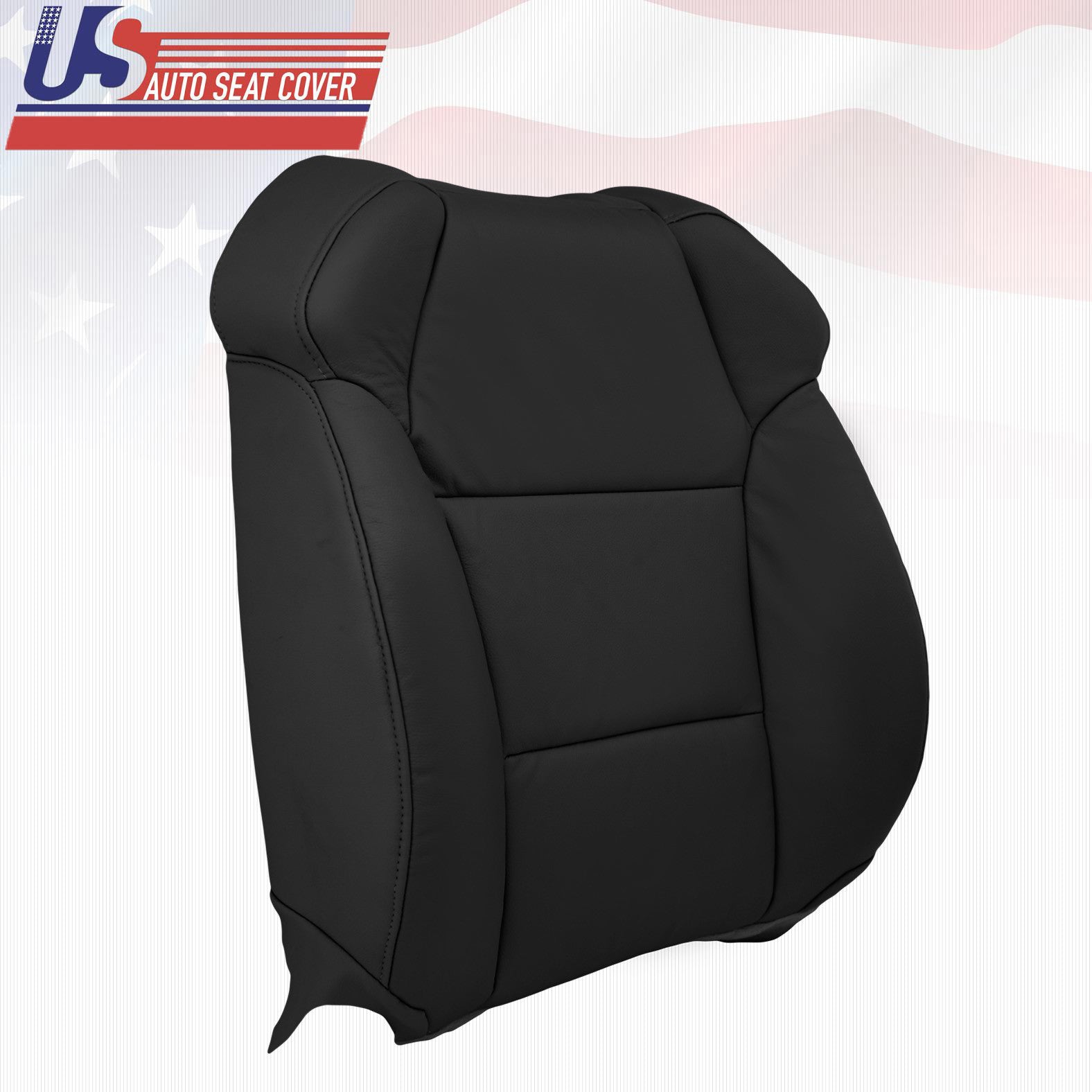 For 2007 2008 Acura MDX Driver Top & Bottom Genuine Leather Seat Cover Black