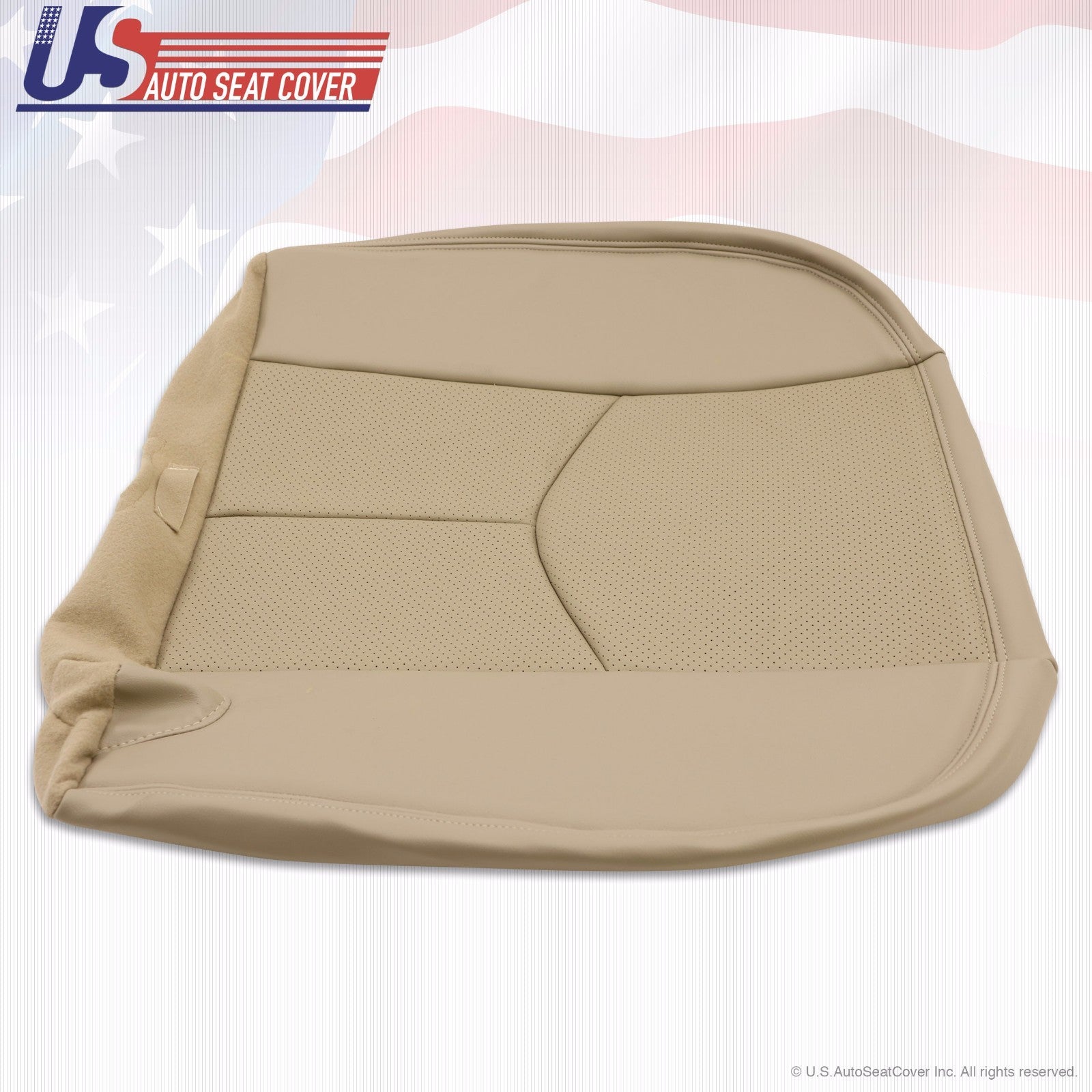 2003 2004 Cadillac Escalade 2nd Row Driver & Passenger Bottom Leather Cover Tan