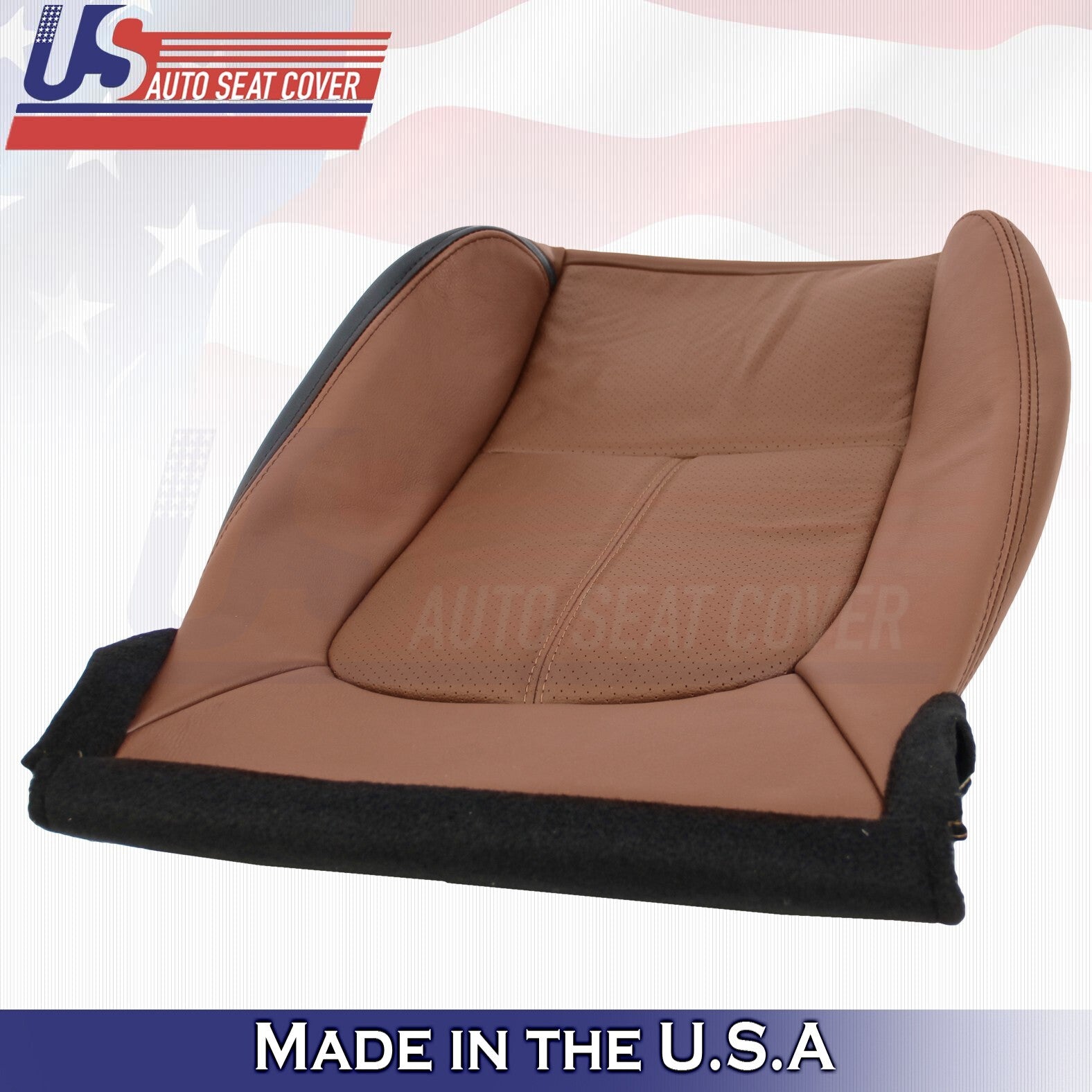 2013 to 2016 For Ford F450 Platinum Passenger Top & Bottom Leather Covers Brown