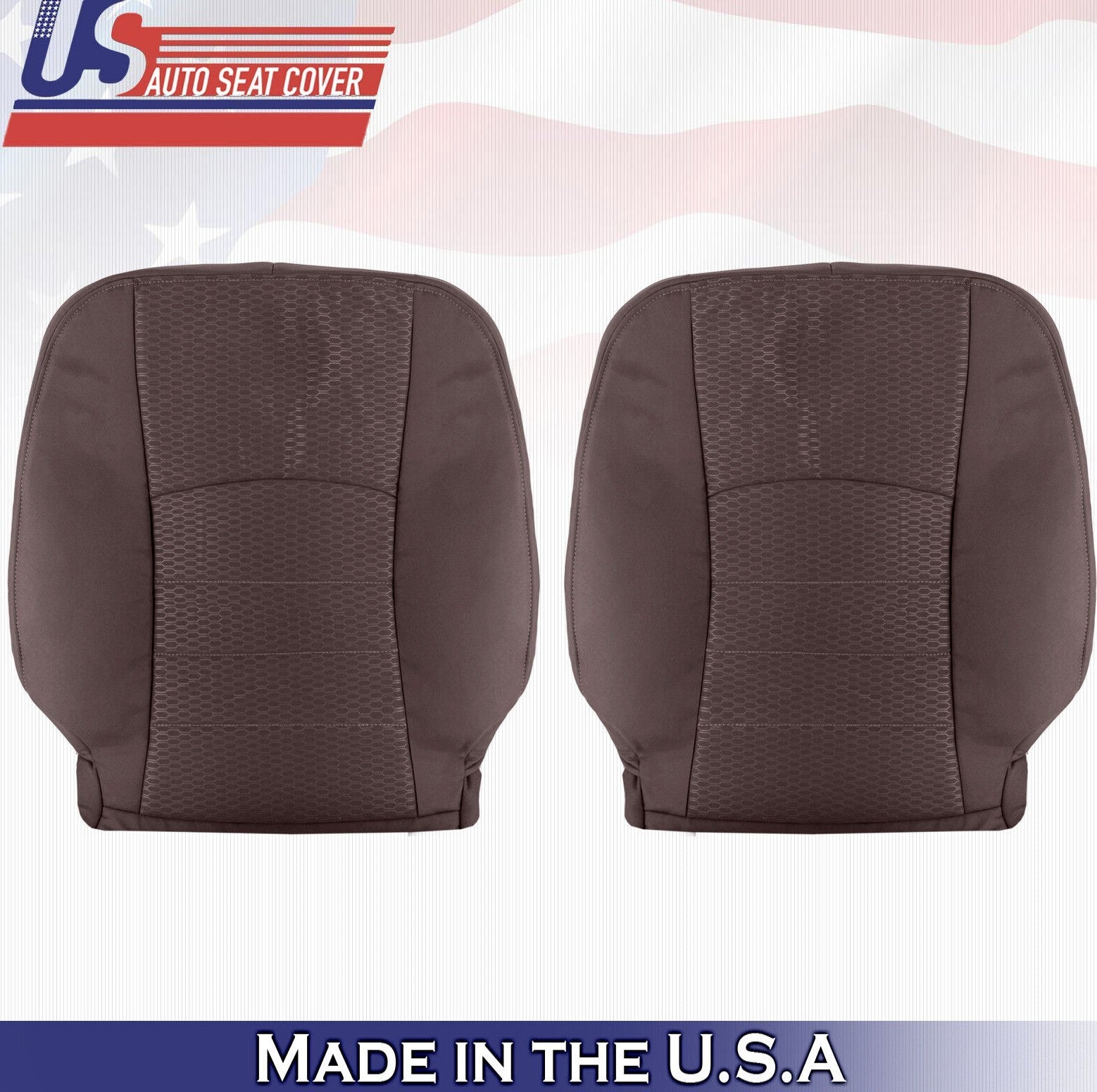 2013 to 2018 For Dodge Ram 2500 SLT Driver Passenger Top Cloth Seat Covers Brown