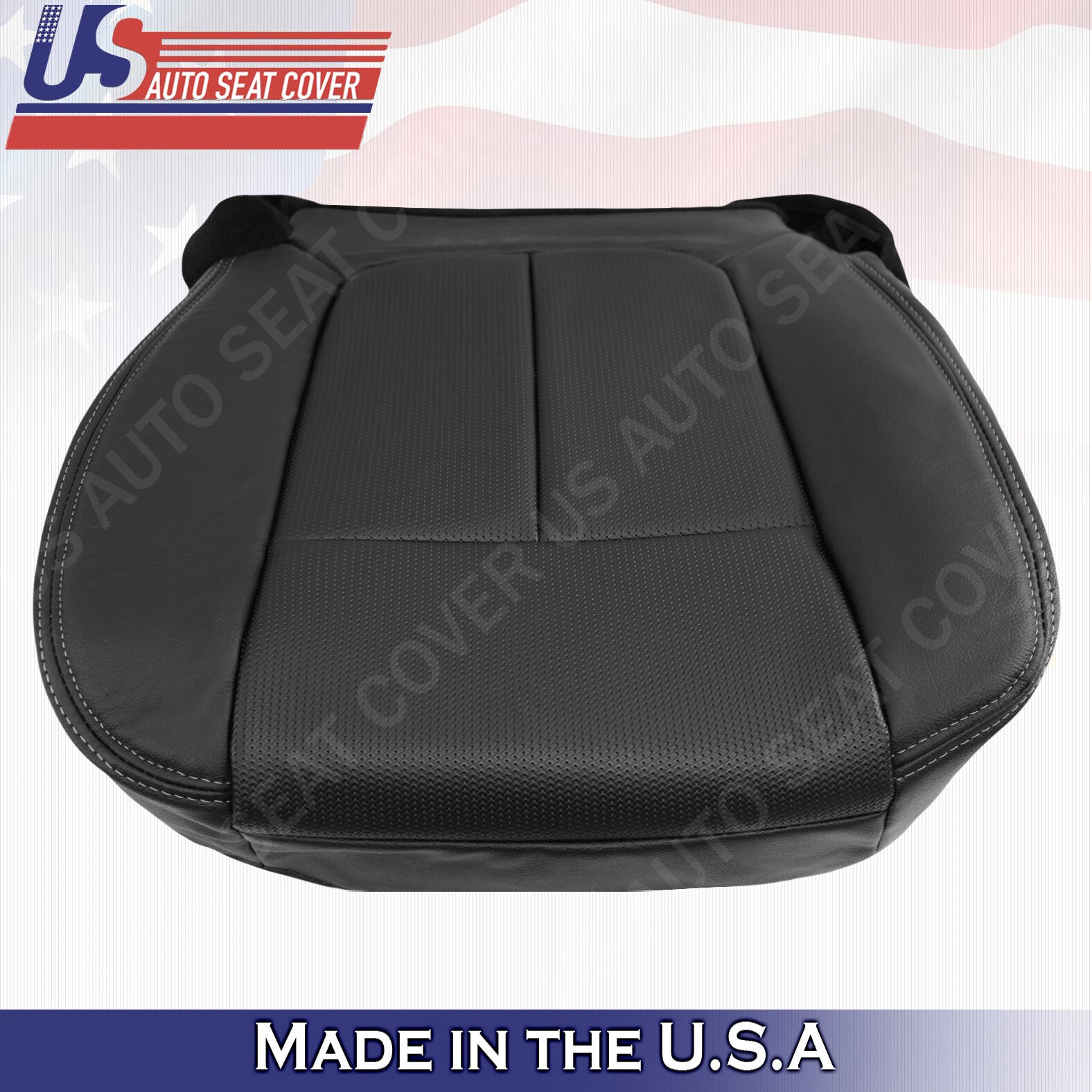 2009 to 2014 Ford F150 XL Passenger Bottom TEXTURE Leather Seat Cover Black