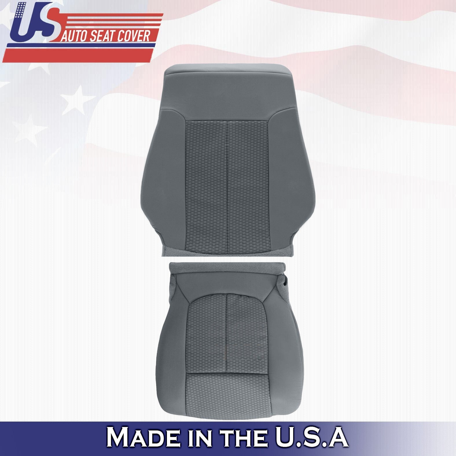 2011 2012 2013 For Ford F250 F350 XLT Driver Top & Bottom Cloth Seat Covers Gray