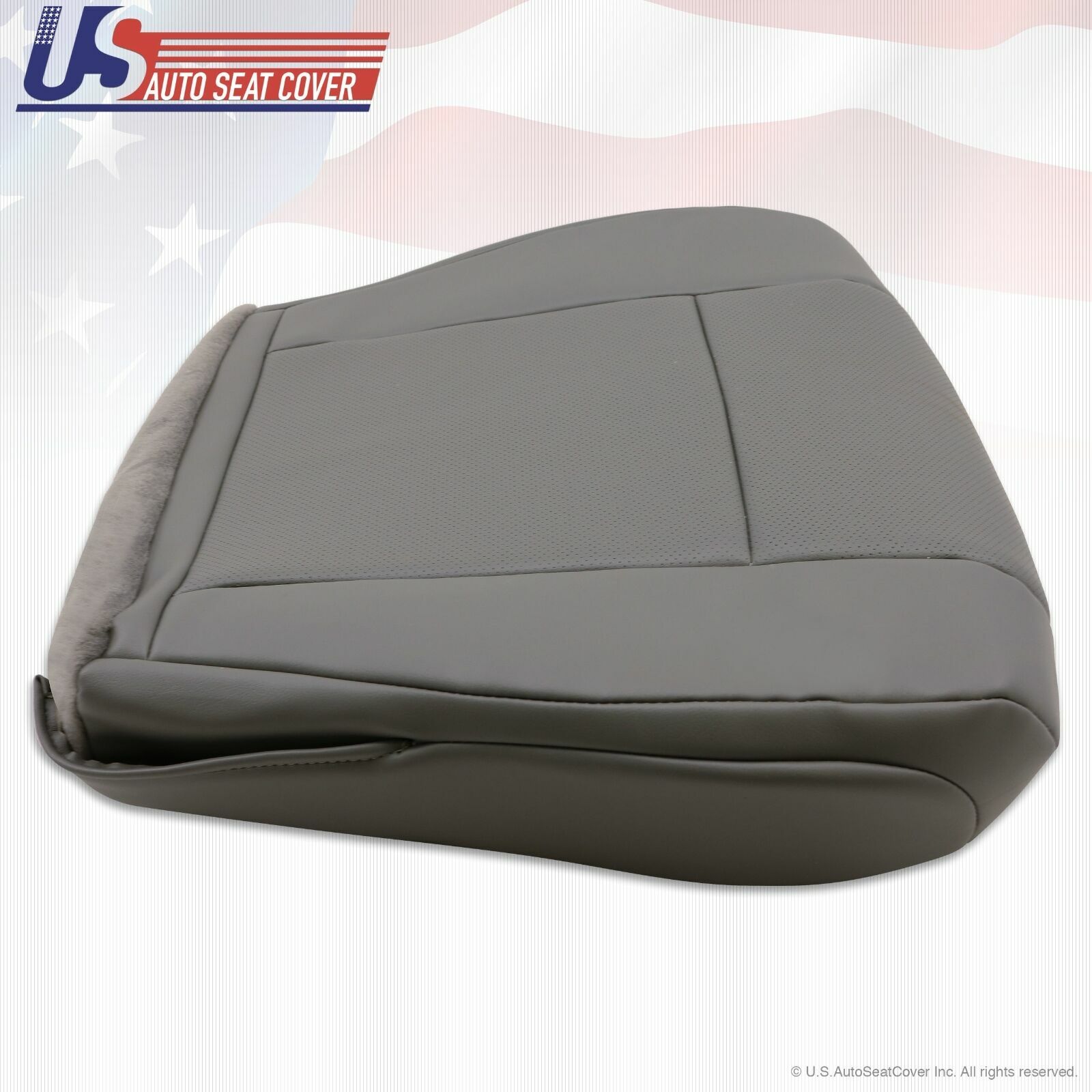 2011 2012 Ford E350 E450 Driver Side Bottom Perforated Vinyl Seat Cover Gray
