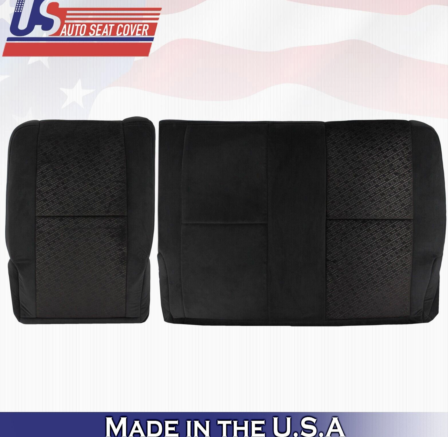 2008 For Chevy Silverado 1500-3500 2nd Row Driver Passenger Top Cloth Covers BLK
