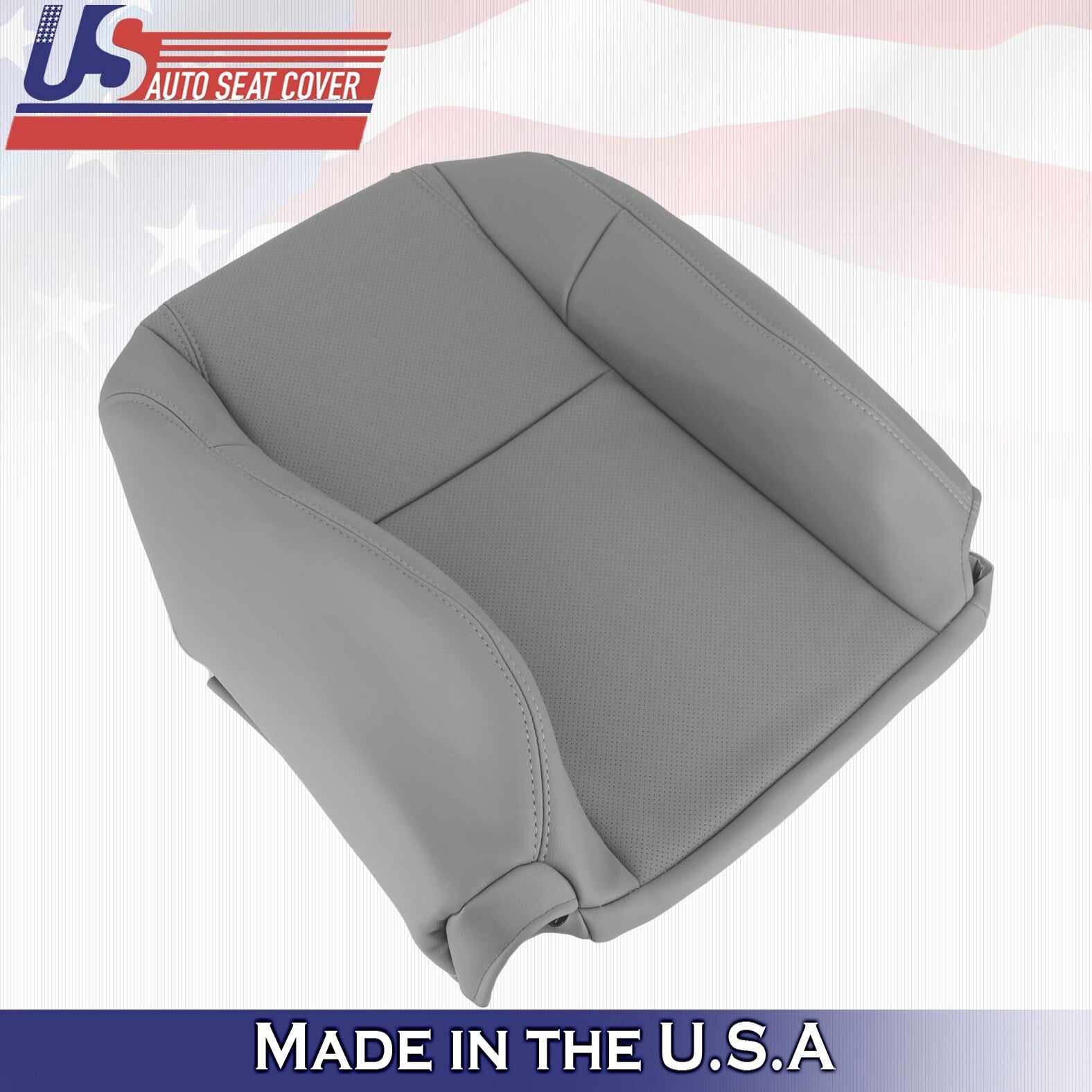 2004 For Honda Pilot Driver & Passenger Top Perforated Leather Seat Covers Gray