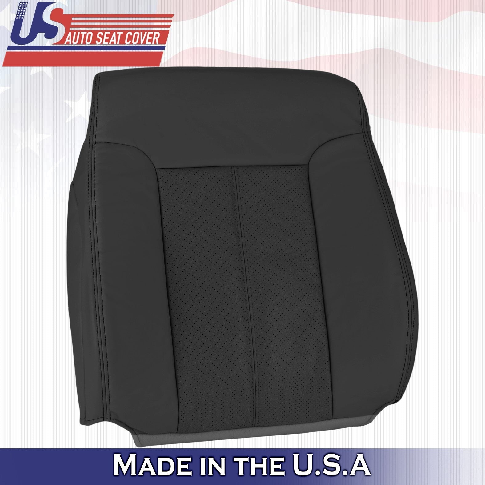 2013 2014 For Ford F250 F350 Lariat Driver Passenger Top Leather Seat Covers BLK