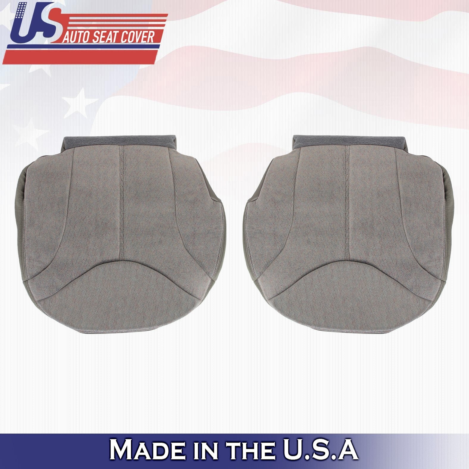 1999 2000 2001 2002 For GMC Yukon Driver &Passenger Bottom Cloth Seat Cover Gray