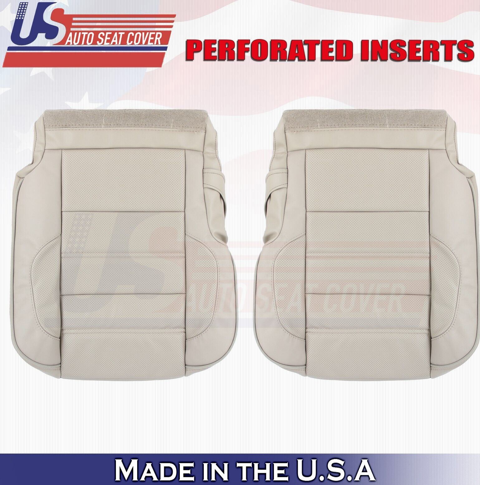 2017 2018 Fits GMC Yukon Rear Driver & Passenger Bottom Leather Cover Shale Tan