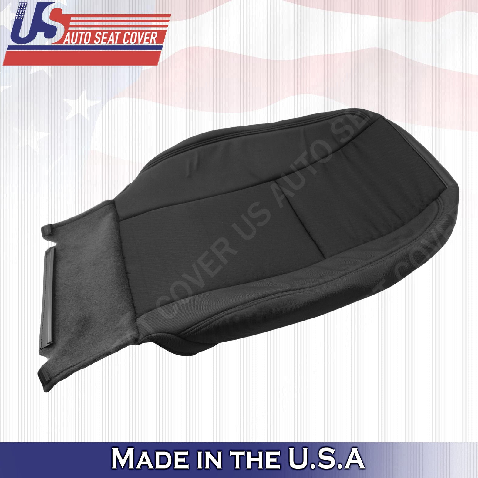 Fits 2009 to 2014 Chevy Silverado Front Driver Top Cloth Seat Cover Ebony Black