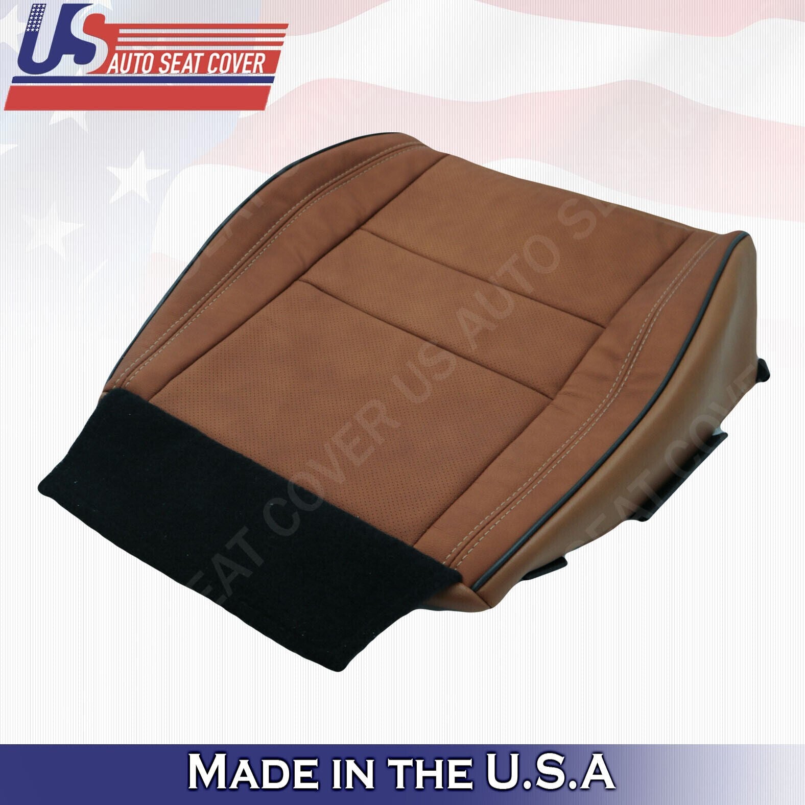 2015 2016 For Jeep Grand Cherokee OVERLAND 2 Top & 2 Bottom Leather Covers Brown