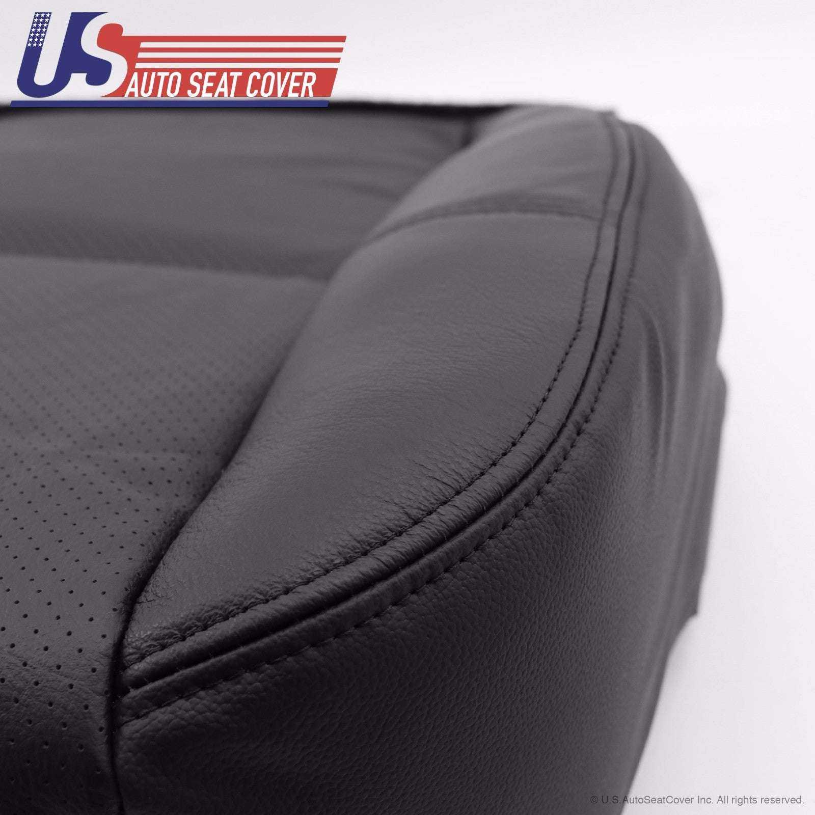 2013 Chevy Avalanche LTZ PASSENGER Bottom Seat Cover PERFORATED LEATHER BLACK