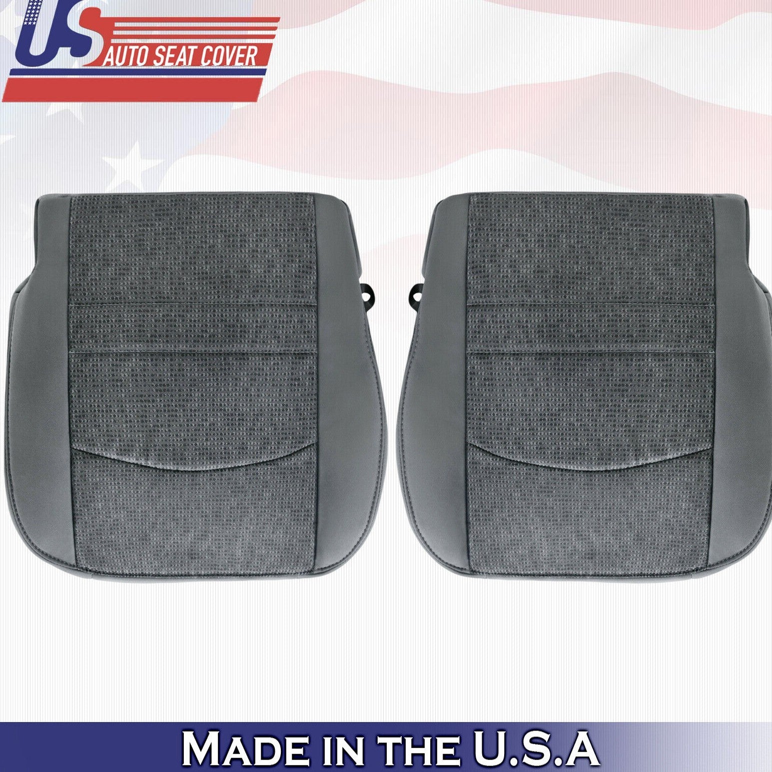 2017 2018 For Dodge Ram 2500 SLT Driver Passenger Bottom Cloth Seat Covers Gray