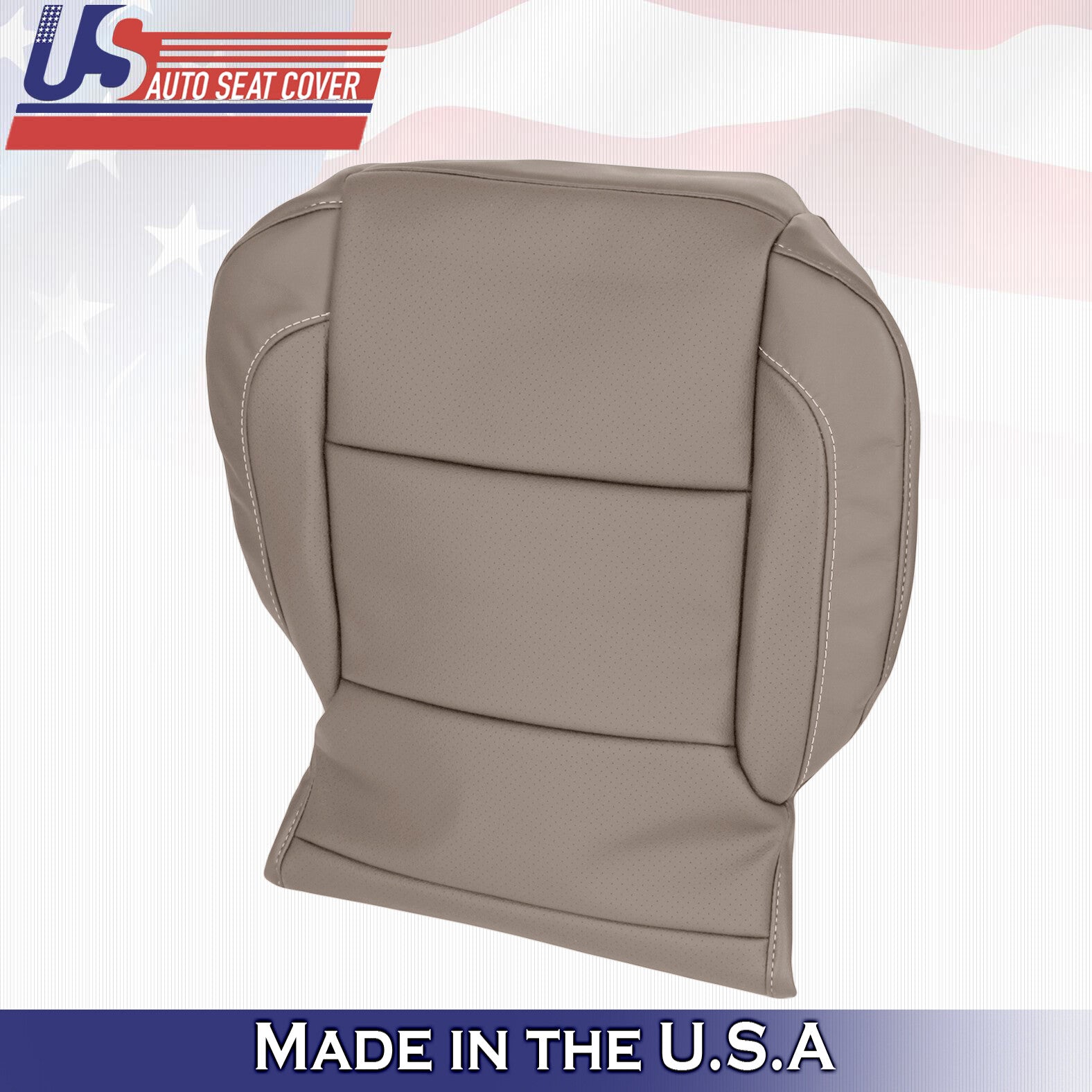 Front Bottom Perforated Leather Cover Tan For 2014-2019 Suburban Tahoe Silverado