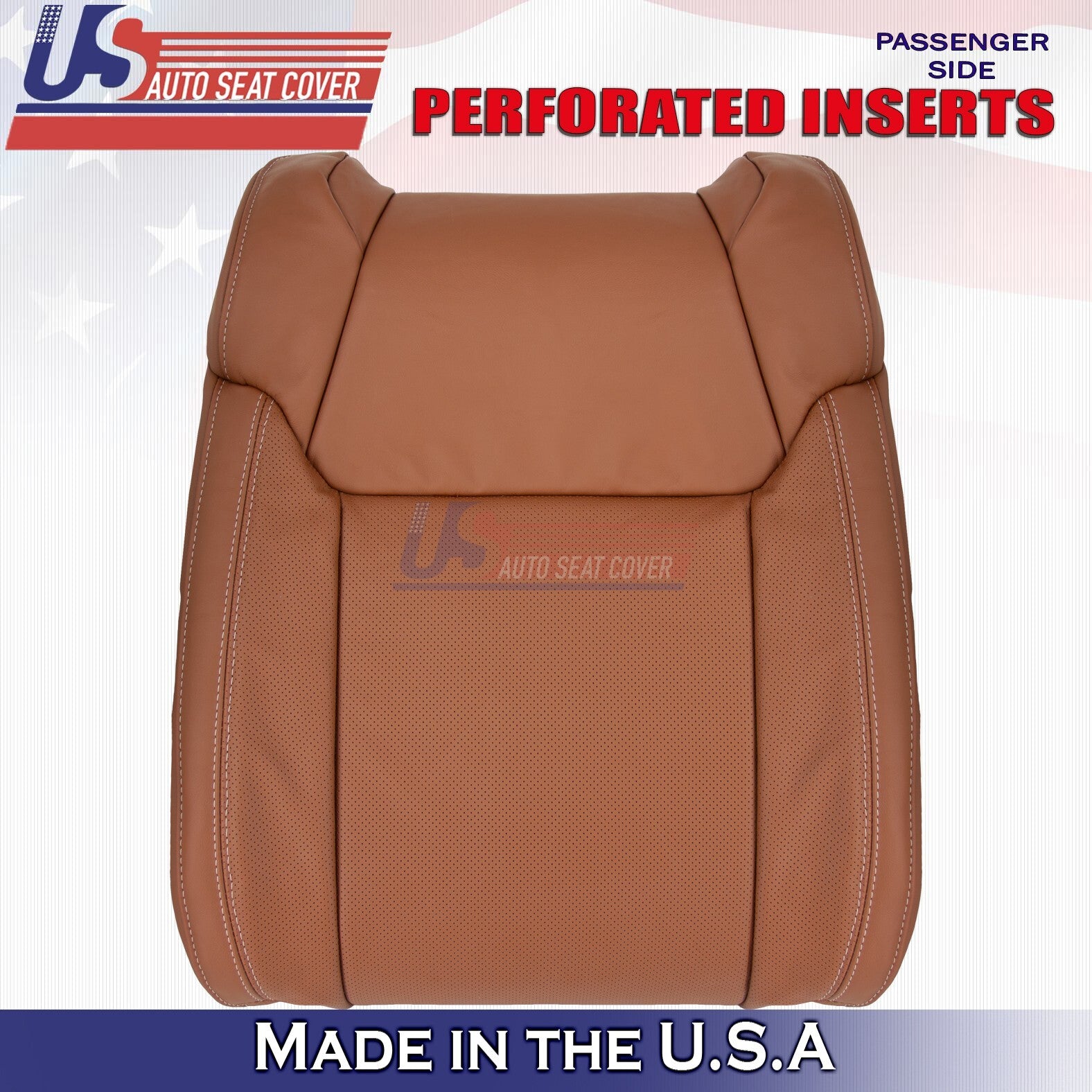 2017 2018 Fits Toyota Tundra Driver & Passenger Tops Leather Seat Cover Brown