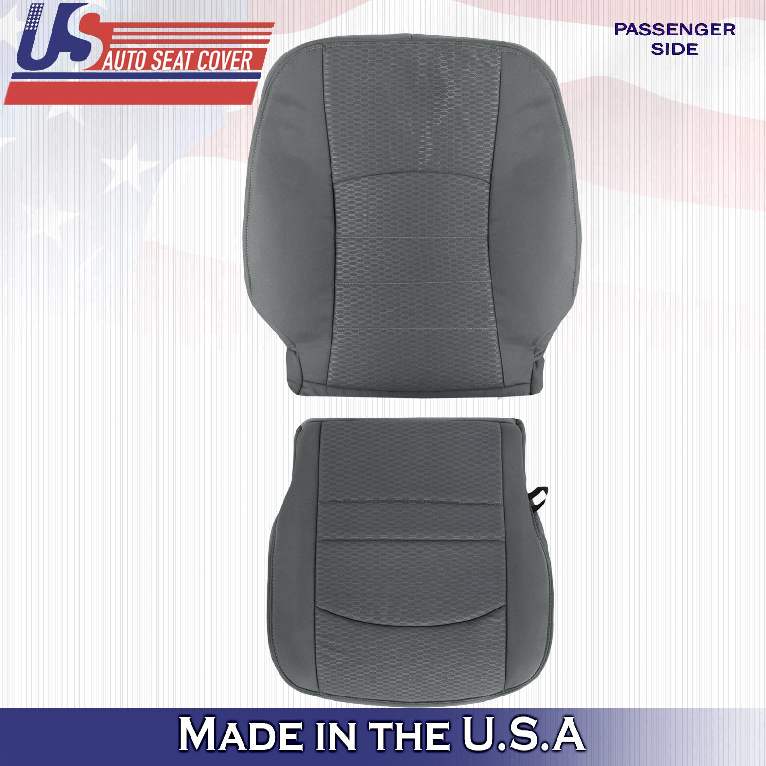 2013 to 2018 For Dodge Ram 1500 SLT Passenger Top Bottom Cloth Seat Covers Gray