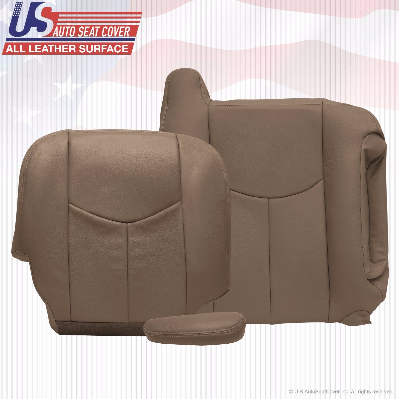 2003 To 06 GMC Sierra 1500 2500 3500 HD Upholstery leather seat cover Tan 52I