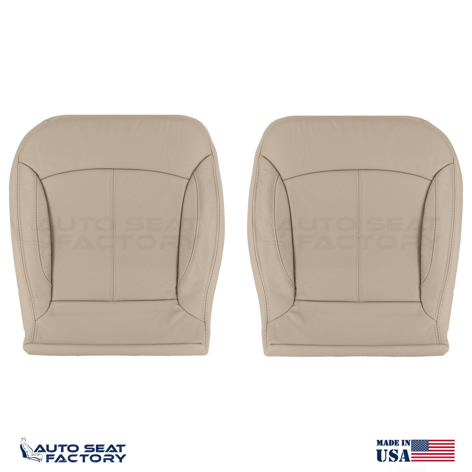 For 2010 - 2013 Buick LaCrosse Left & Right Bottom SOLID Tan Leather Seat Covers