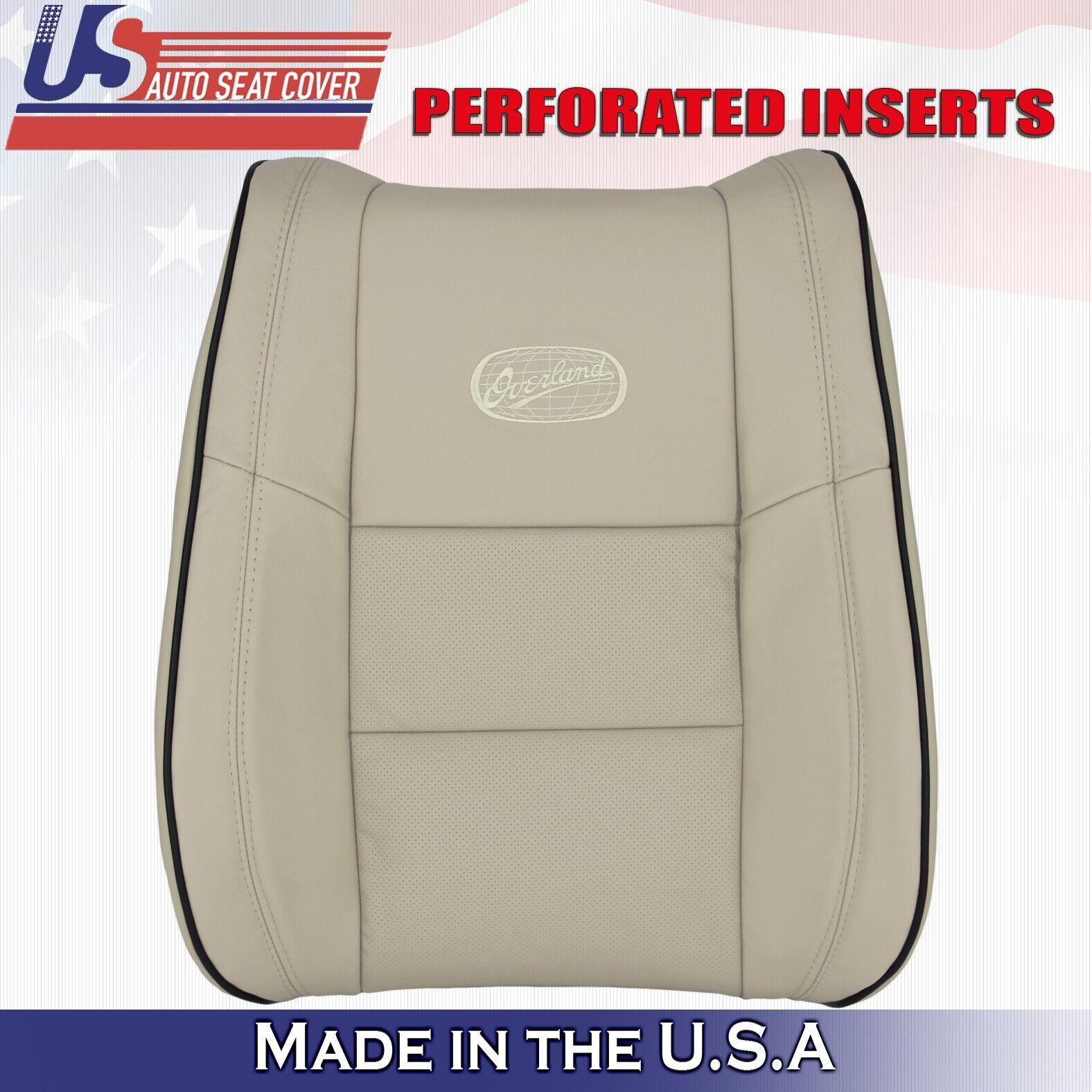 2019 2020 Fits Jeep Grand Cherokee OVERLAND 2 Top & 2 Bottom Leather Covers Tan
