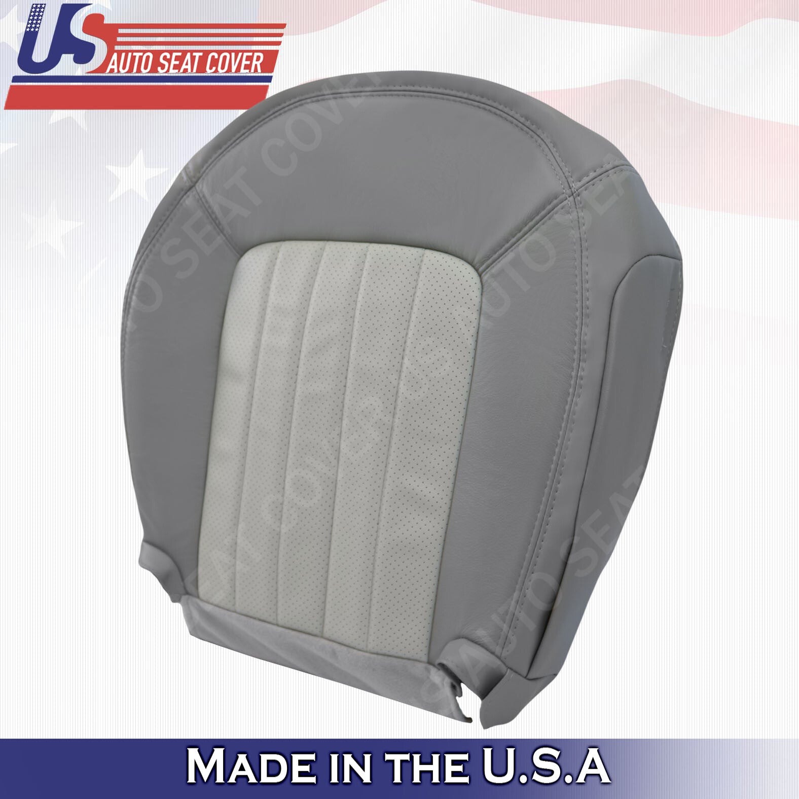 2002 to 2005 Mercury Mountaineer Driver Top-Bottom Perforated Leather Cover Gray