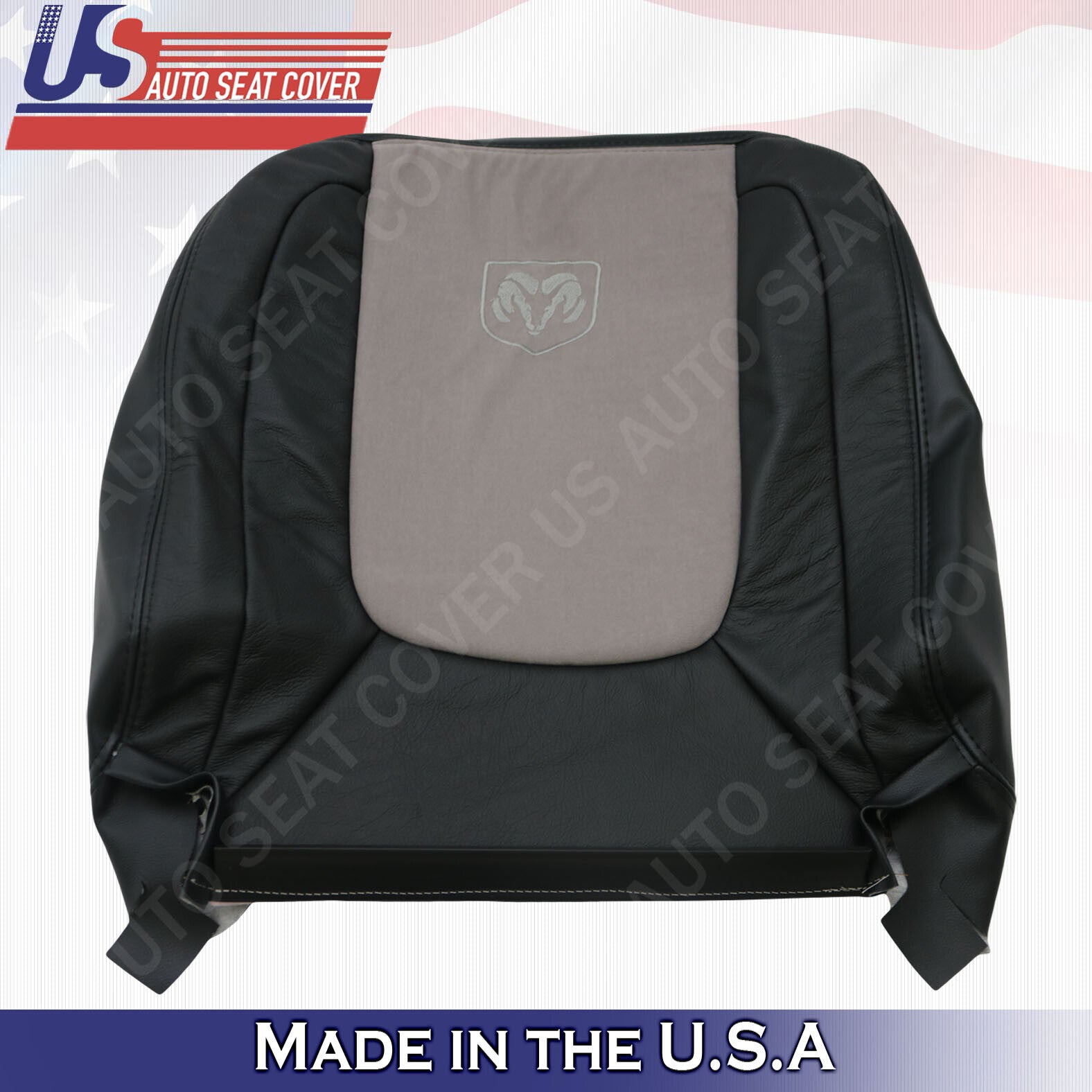 2004 2005 Fits Dodge Ram Laramie Driver &Passenger Tops Leather Seat Covers Gray