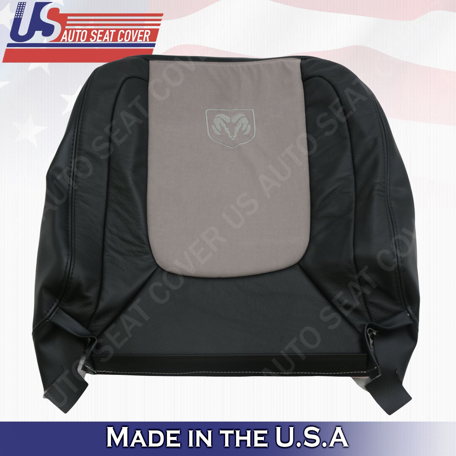 2004 2005 For Dodge Ram Laramie Driver Side Top Leather Seat Cover Dark Gray