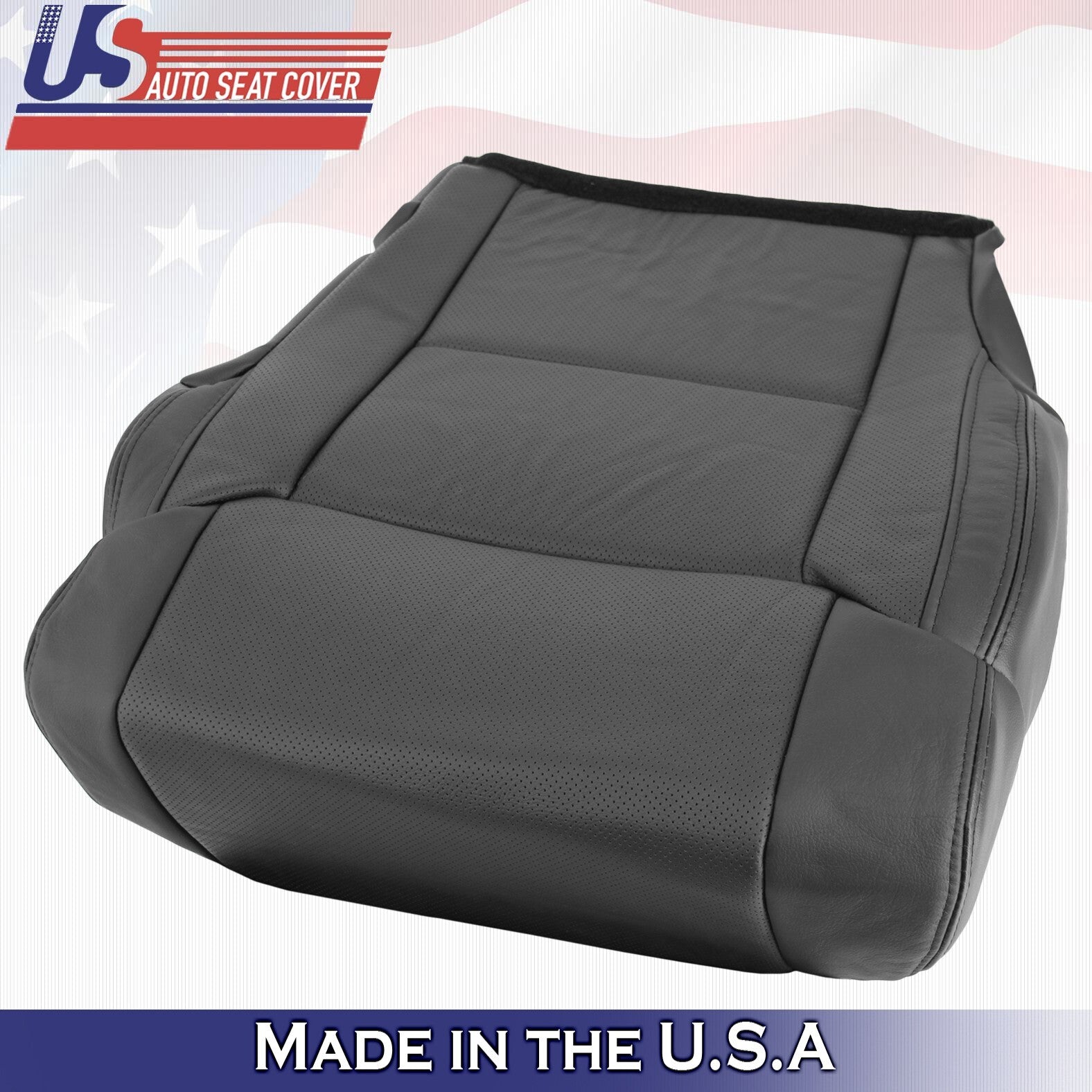 2016 2017 2018 For Toyota Tundra Driver Passenger Bottom Leather Seat Covers BLK
