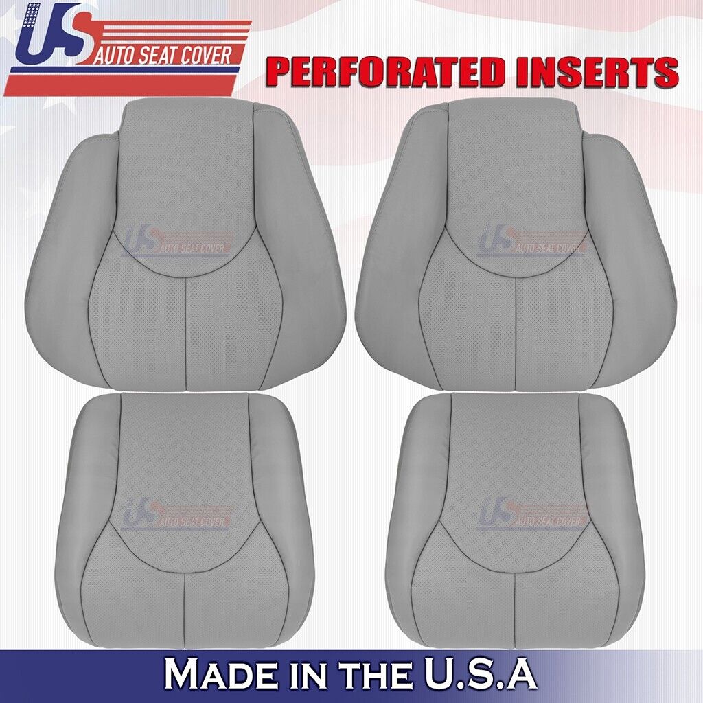 1996 to 2002 Fits Mercedes Benz SL500 Front Set Bottoms &Tops Leather Cover Gray