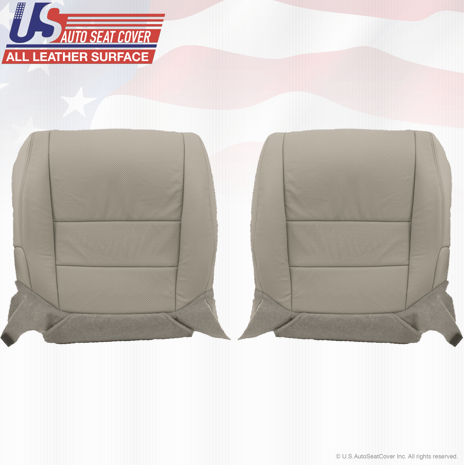 Fits 2007 2008 Acura TL Driver & Passenger Bottom Perforated Leather Cover Gray