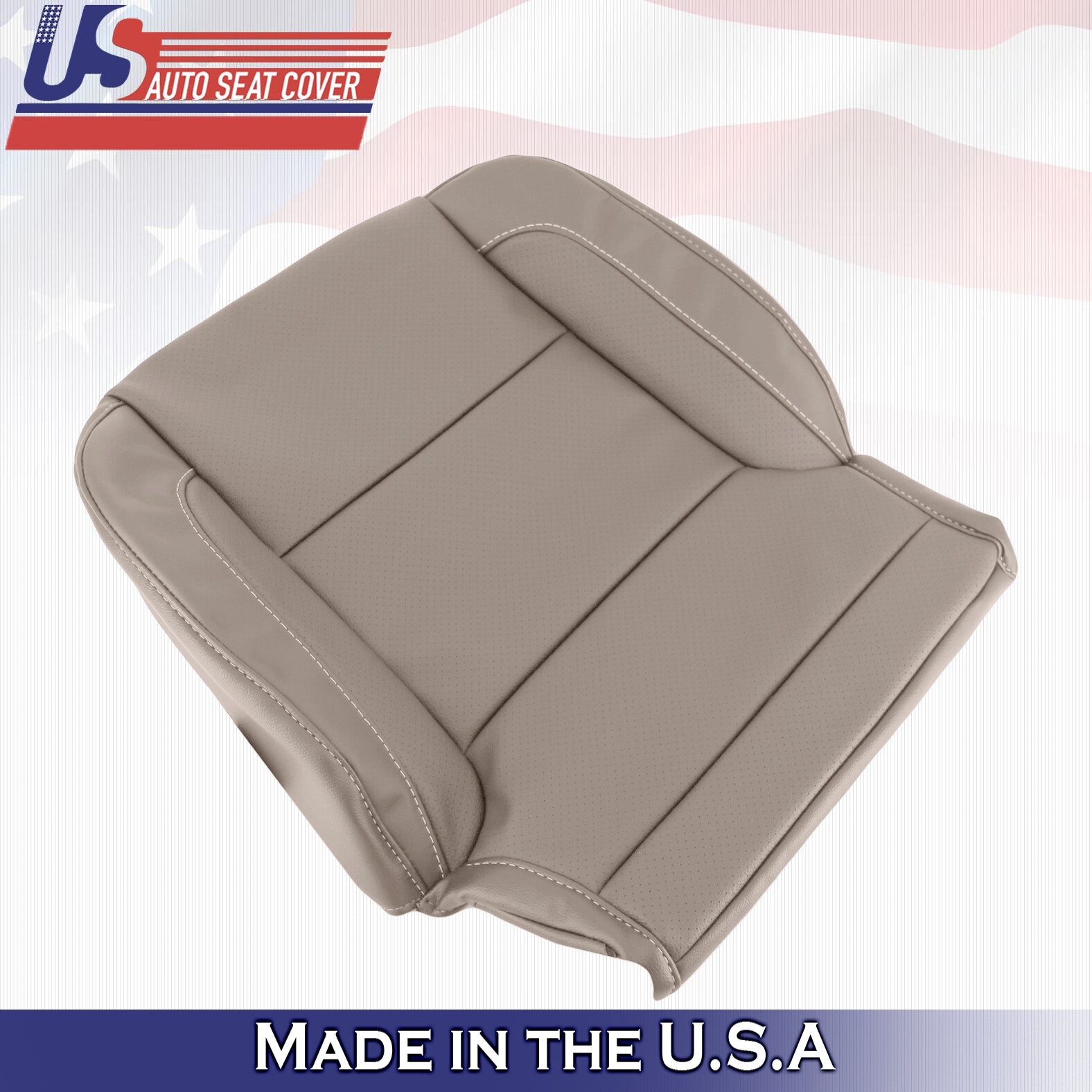 Front Bottom Perforated Leather Cover Tan For 2014-2019 Suburban Tahoe Silverado