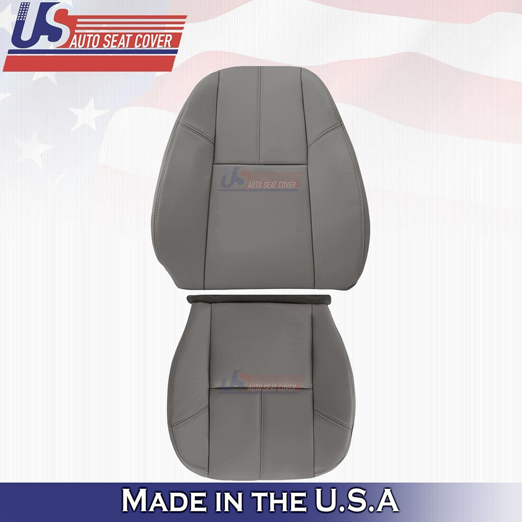 2007 to 2014 For Chevy Silverado WT Driver Top&Bottom Vinyl Seat Cover Dark Gray