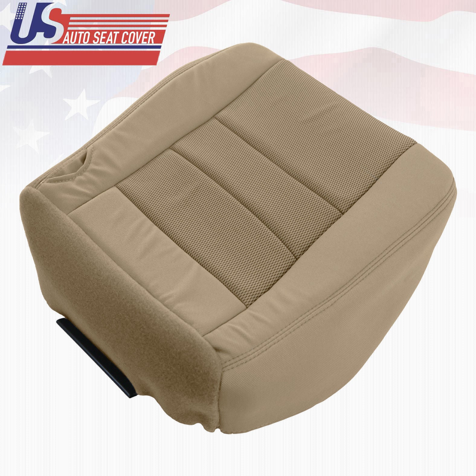 2003 2004 2005 Ford F250 F350 Driver Top & Bottom Cloth Seat Cover Pebble Tan