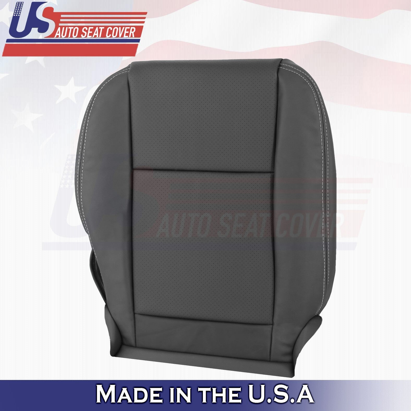 2011 2012 2013 For Dodge Charger Front Passenger Bottom Leather Seat Cover Black