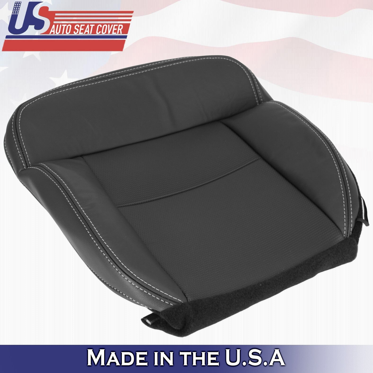 2004 to 2008 Fits Ford F150 FX4 Sport Driver Bottom-Top Leather Cover Black