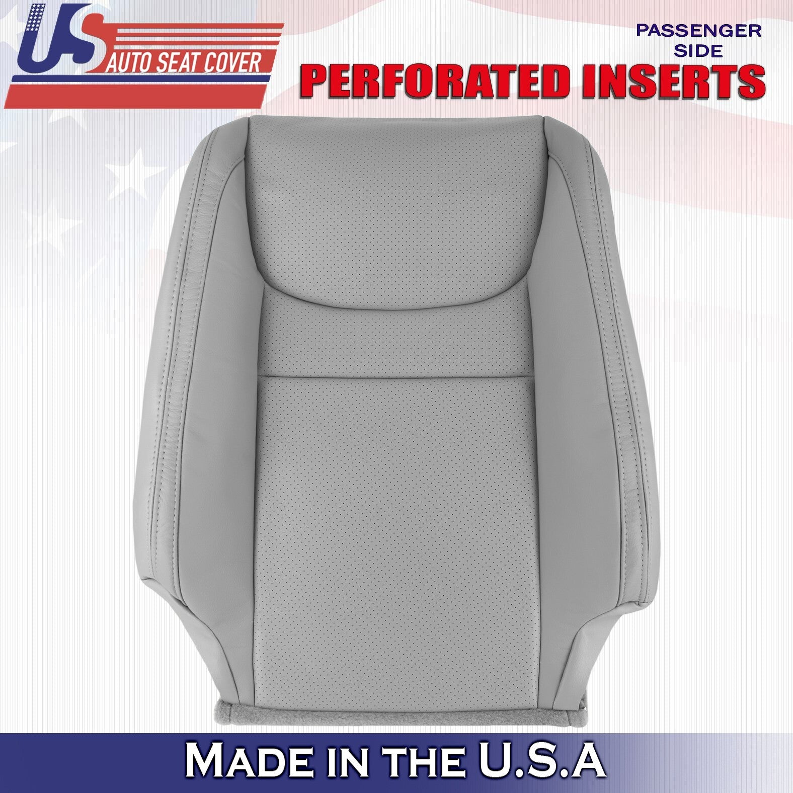 2001 2002 2003 For Toyota Highlander Passenger Top Perf Leather Seat Cover Gray