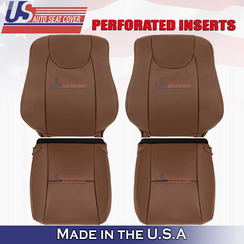 2013 2014 2015 For Lexus RX450h Front Set Bottoms Tops Perf Leather Cover Saddle