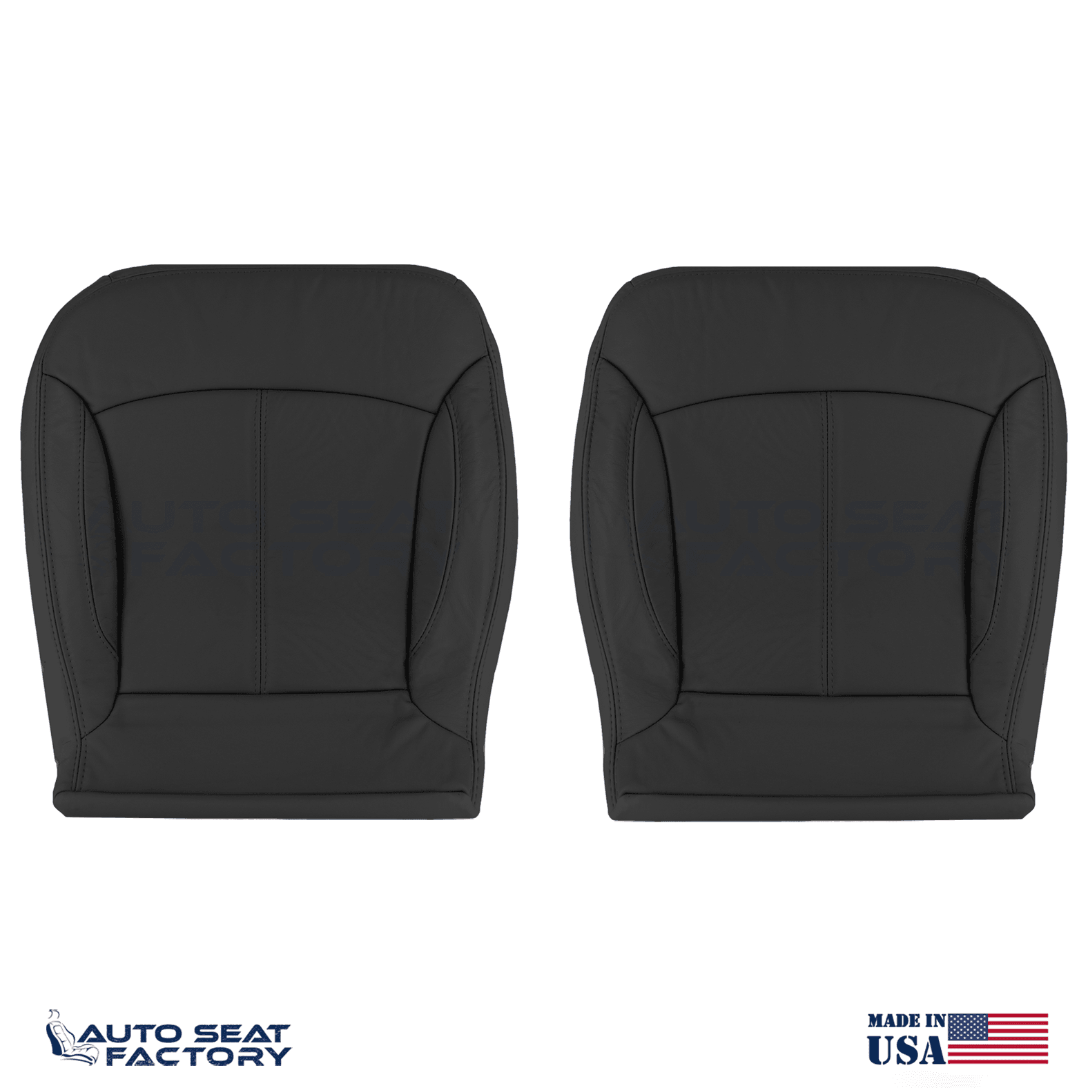 For 2010 - 2013 Buick LaCrosse Left & Right Bottom SOLID Blk Leather Seat Covers