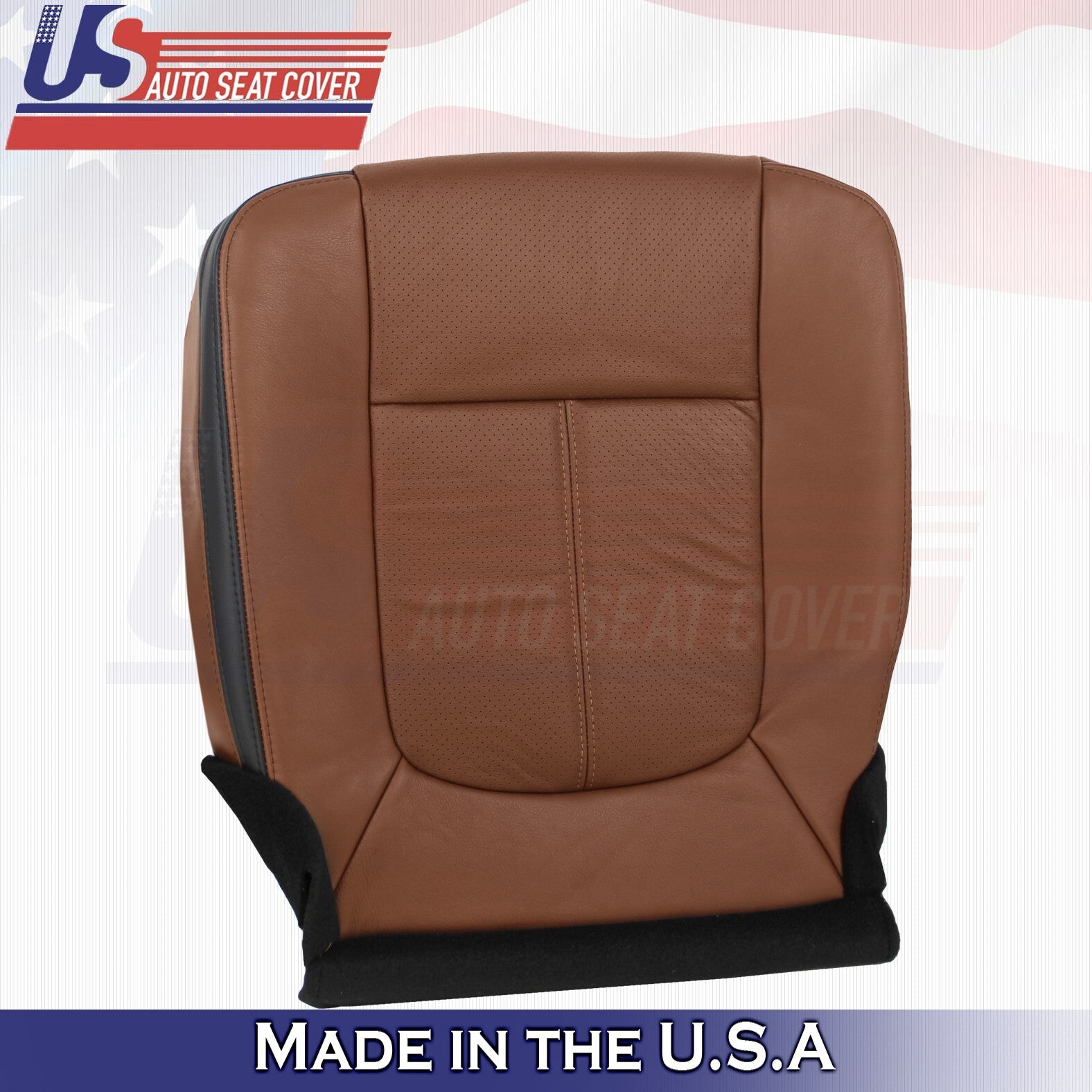 2013 to 2016 For Ford F450 Platinum Passenger Top & Bottom Leather Covers Brown