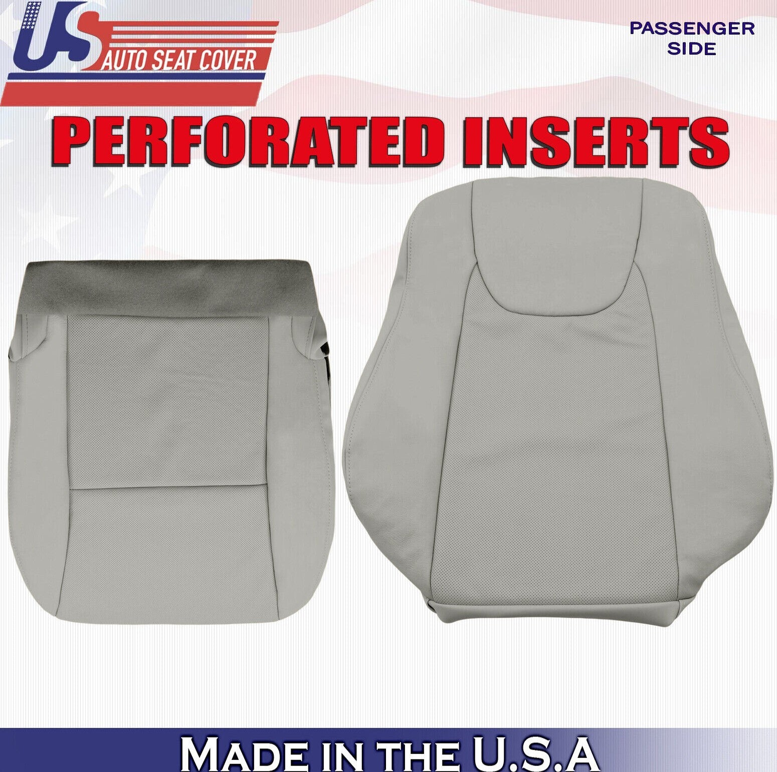 2013 For Lexus RX350 RX450H Passenger Top & Bottom Perf Leather Seat Covers Gray