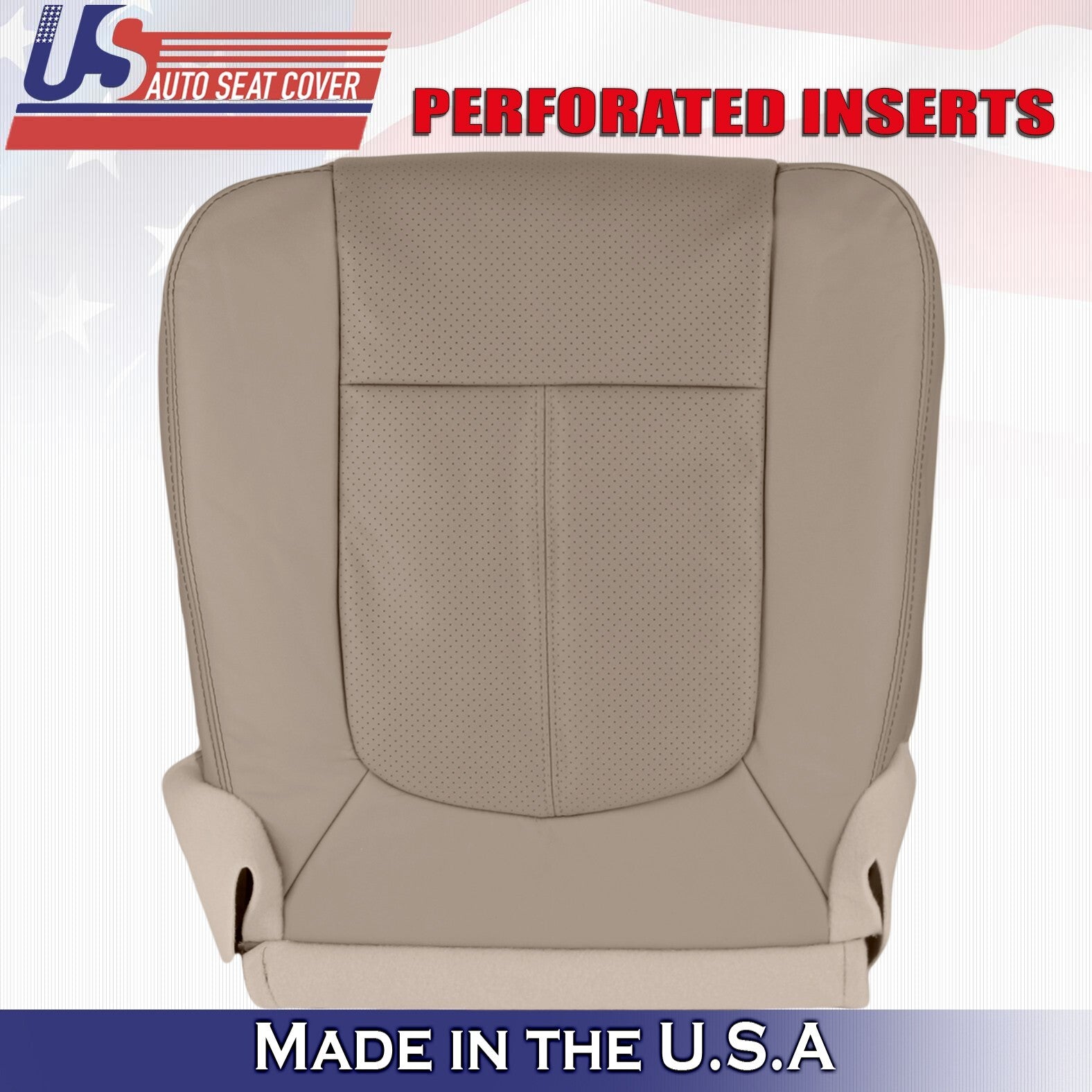 2013 2014 For Ford F350 F450 Lariat Passenger Top Bottom Leather Seat Covers Tan