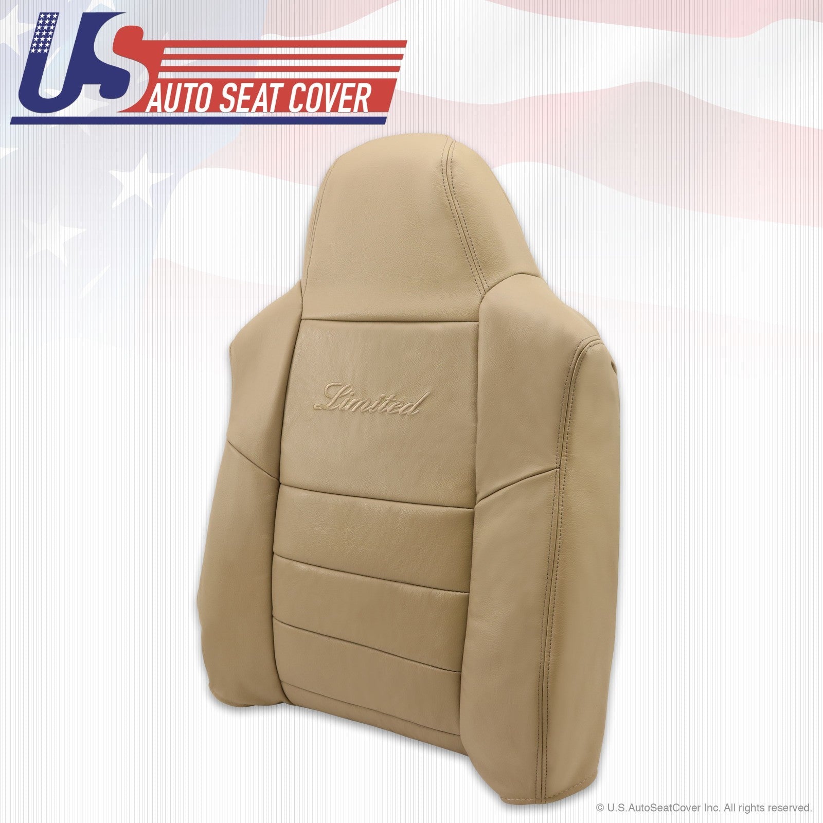 2002 2003 2004 Ford Excursion Limited Driver Lean Back Leather Seat Cover Tan