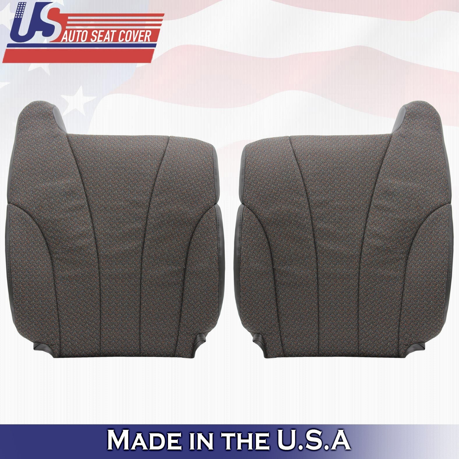 1999-2002 For Chevy Silverado 1500 WT Cloth Front Top Seat Covers Dark Graphite