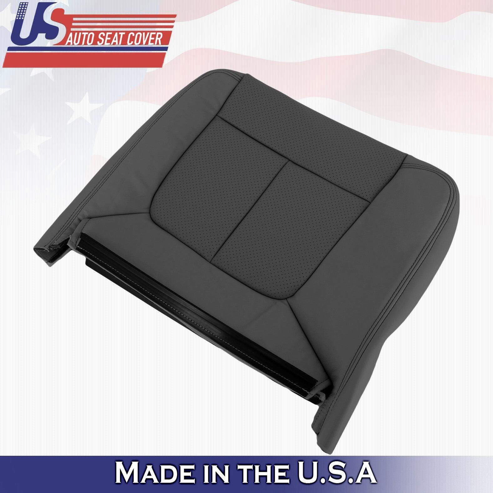 2014 2015 2016 For Ford F250 F350 Rear Passenger Bottom Leather Seat Cover Black