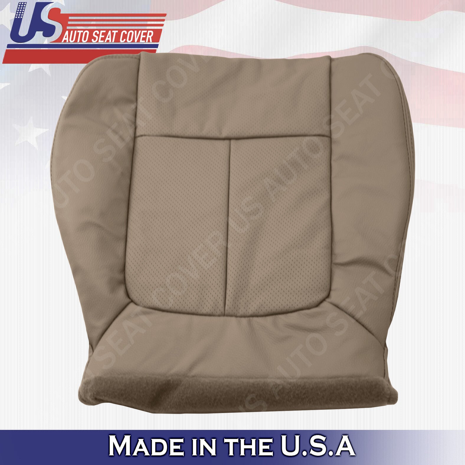 Driver Bottom Perforated Leather Cover Tan 2011 to 2014 Fits Ford F150 Lariat