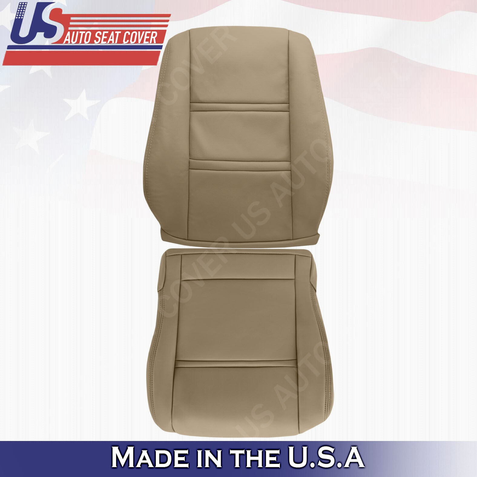 1990 to1997 Toyota Land Cruiser Front Driver & Passenger Seat Covers Leather Tan