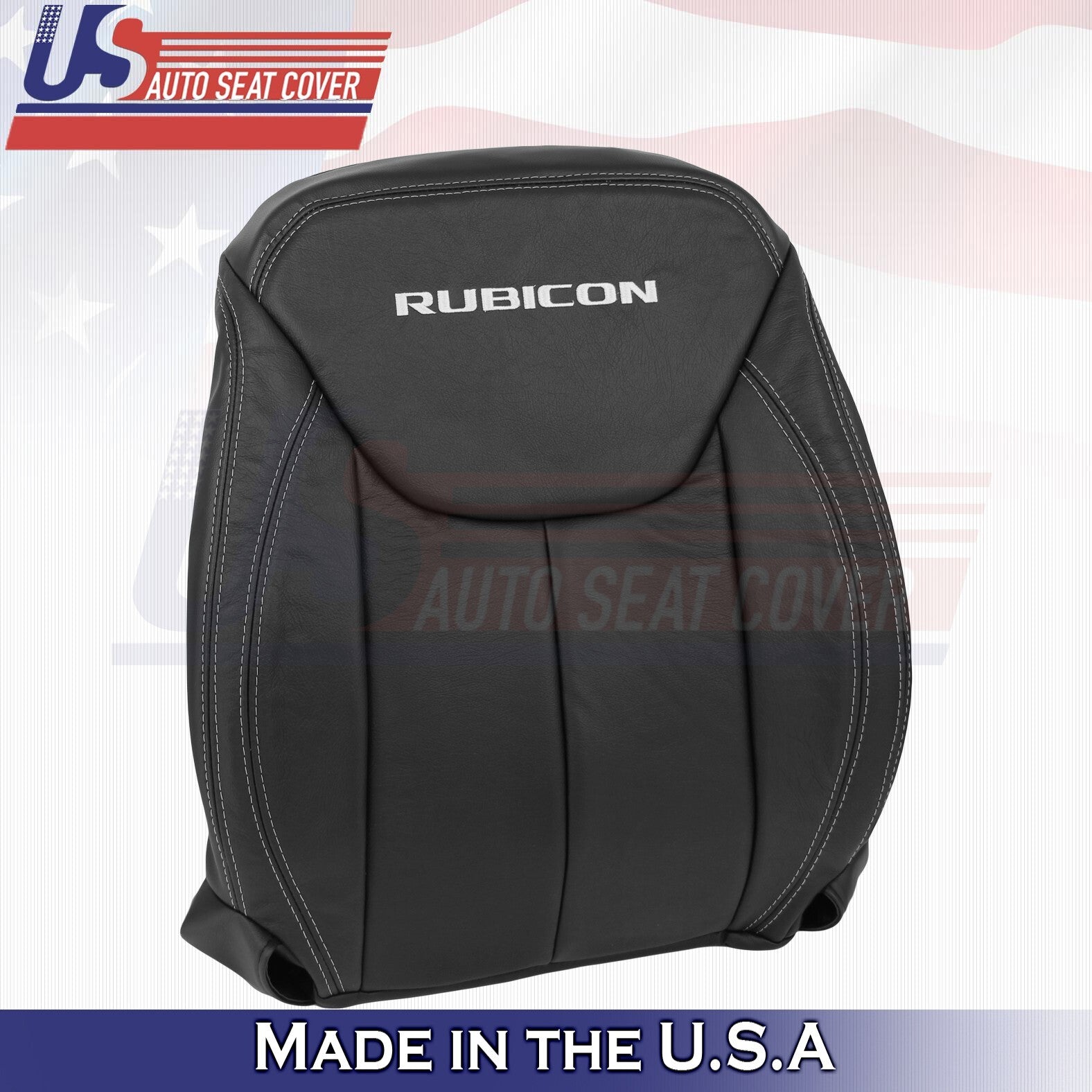 2011-2017 Fits Jeep Wrangler Rubicon Driver Top Leather Seat Cover Black
