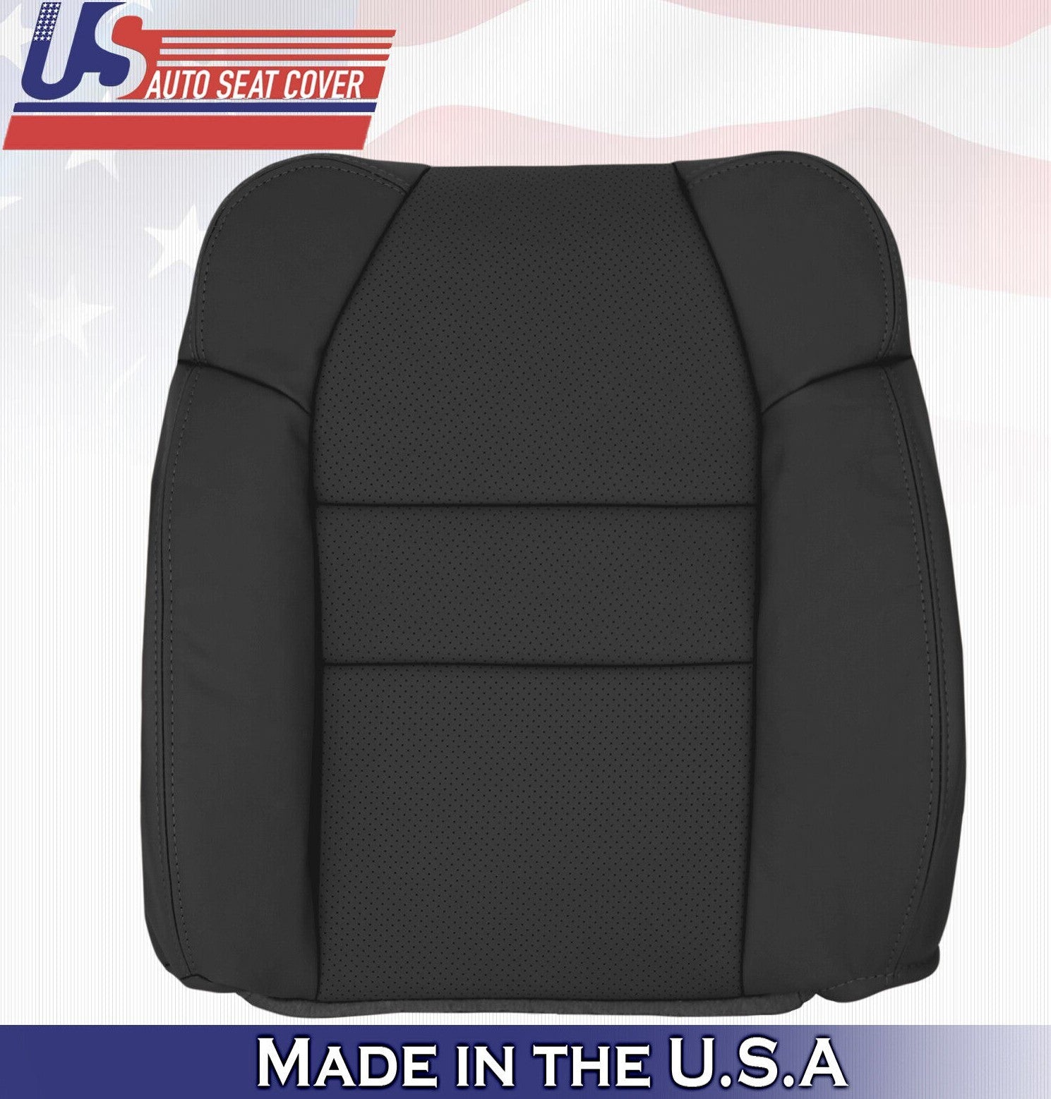 2004 For Acura MDX Driver Side Top & Bottom Synthetic Leather Seat Covers Black
