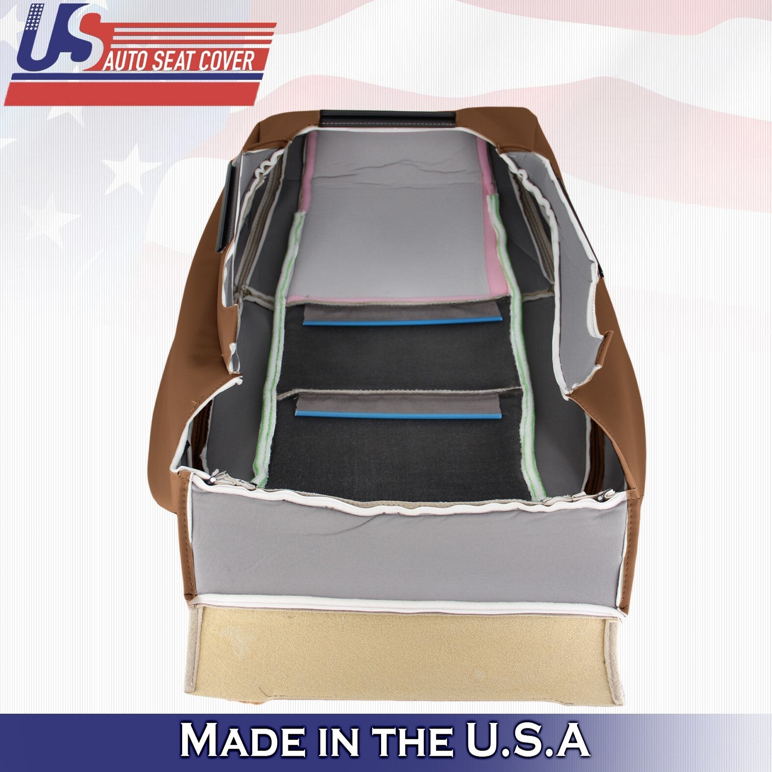 2014 For Jeep Grand Cherokee OVERLAND Passenger Top Bottom Leather Covers Brown